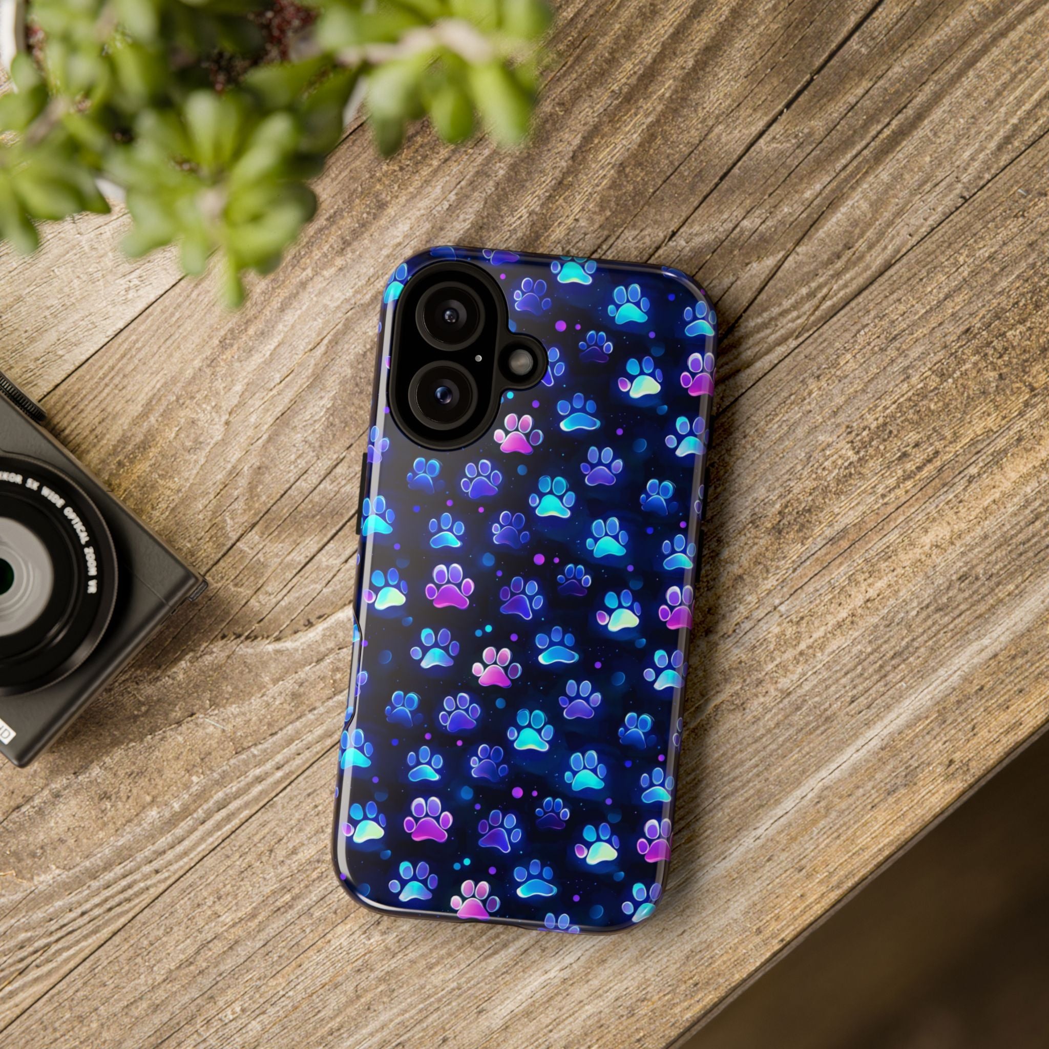 Neon Paw Print Phone Case | Tough Case