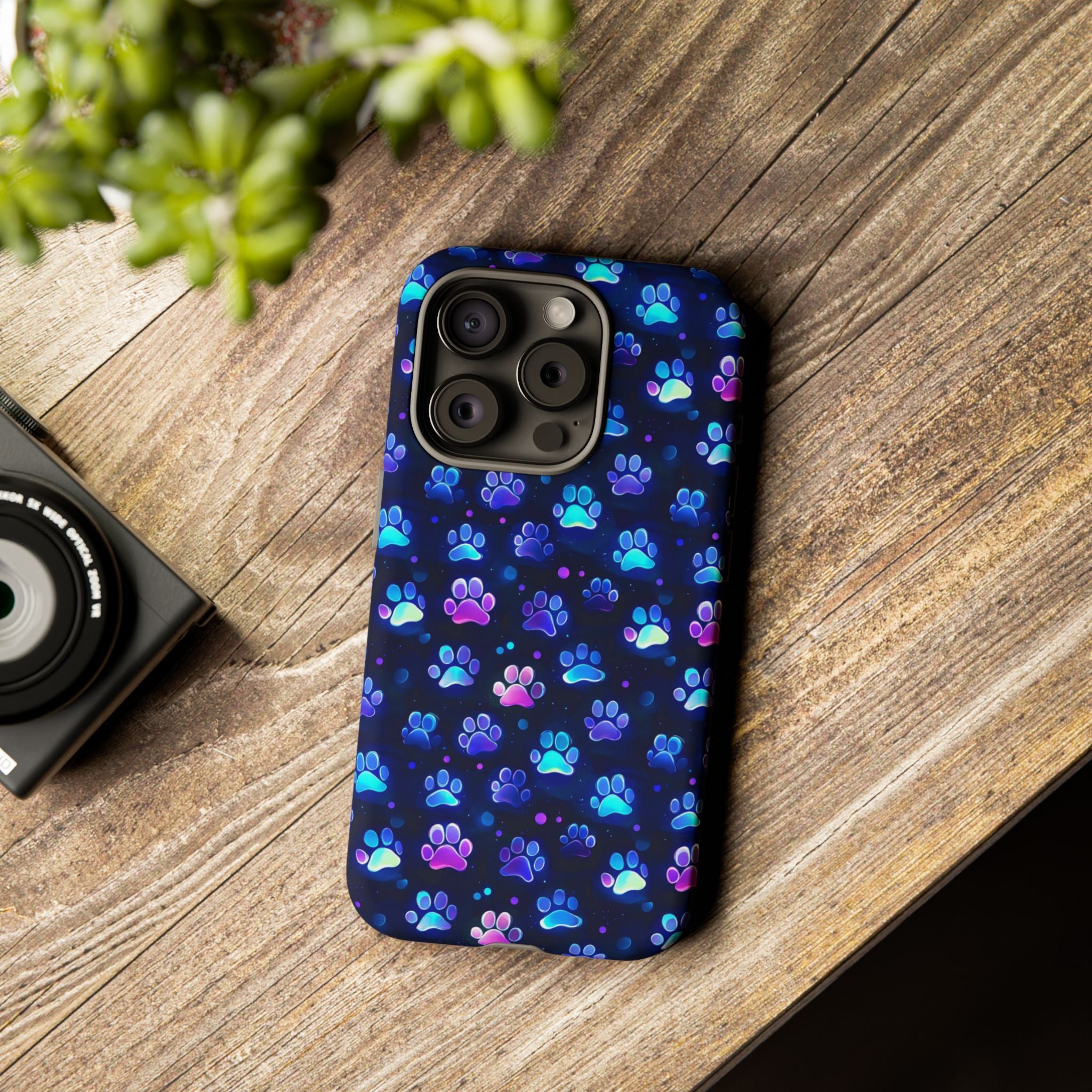 Neon Paw Print Phone Case | Tough Case