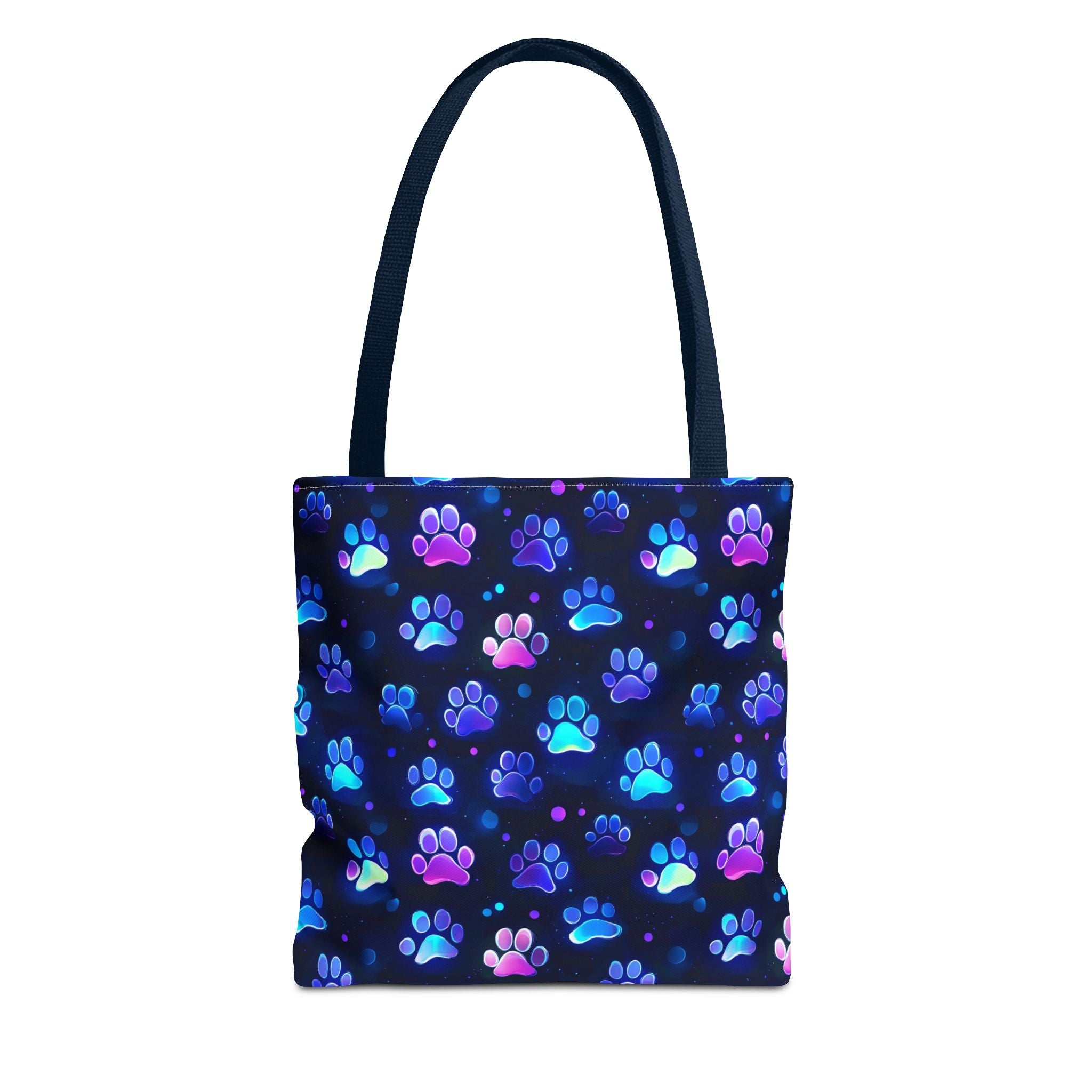 Neon Paw Print Tote | Colorful Cat Dog Paw Pattern All Over Print