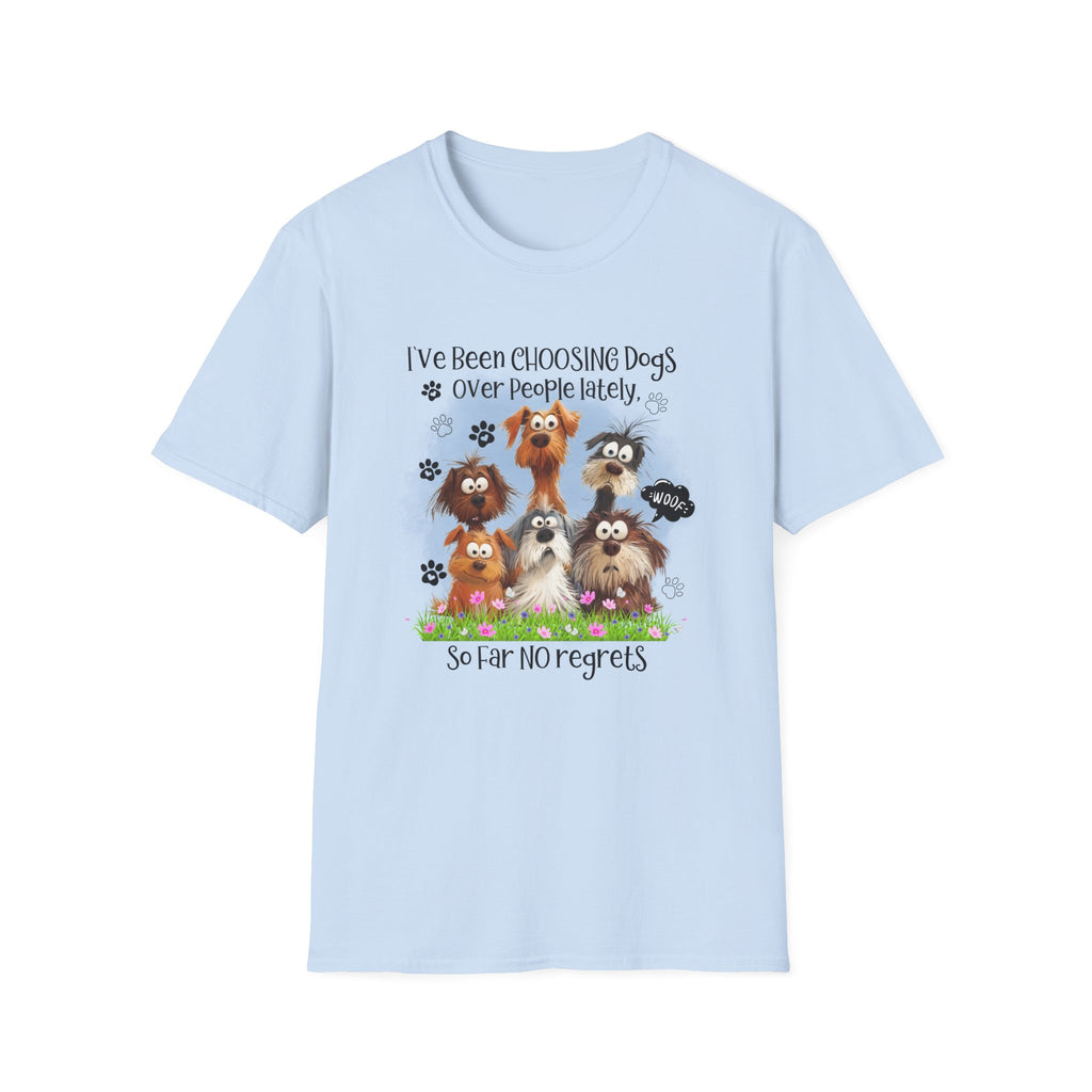 Choosing Dogs Over People T-Shirt | Cute Cartoon Dogs, Paw Print Design