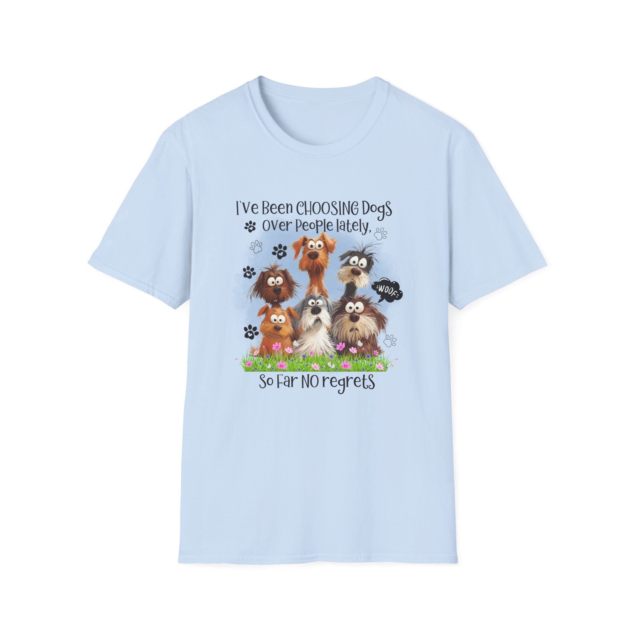Choosing Dogs Over People T-Shirt | Cute Cartoon Dogs, Paw Print Design