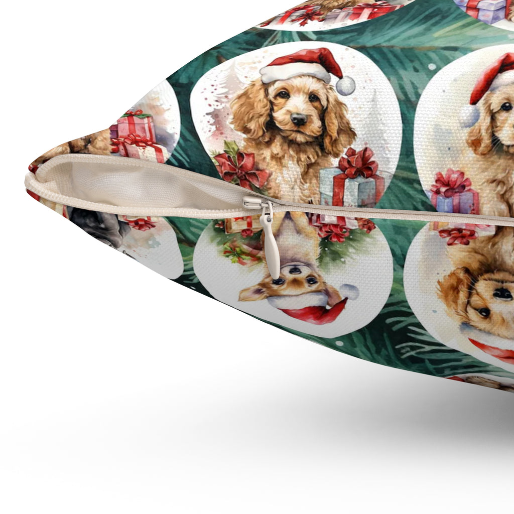 Christmas Puppy Ornaments pillow | Square Pillow, Holiday Dogs Pattern