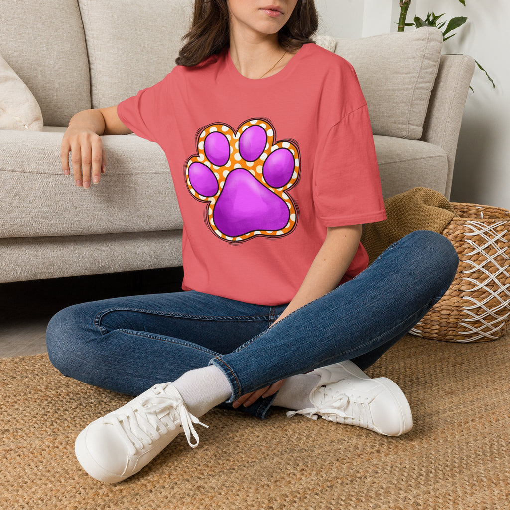 Pink Paw Print T-Shirt | Cute Animal Paw Graphic Tee