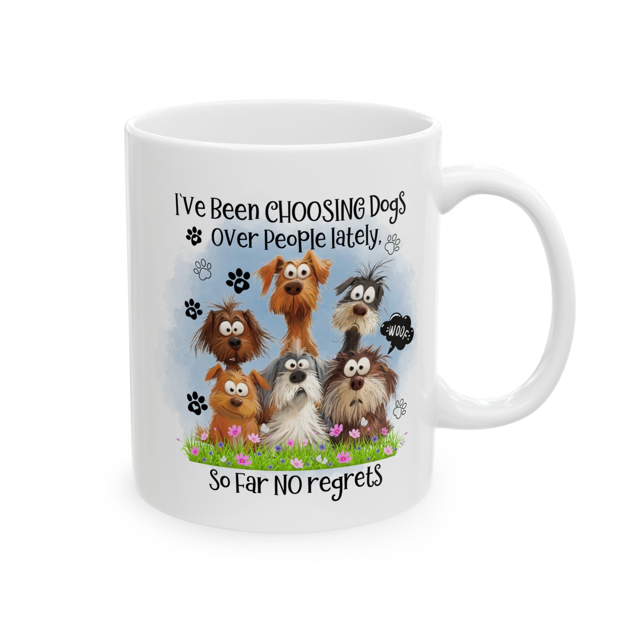 I've Been Owned by Dogs Mug | Cute Paw Print Dog Stack Ceramic Mug
