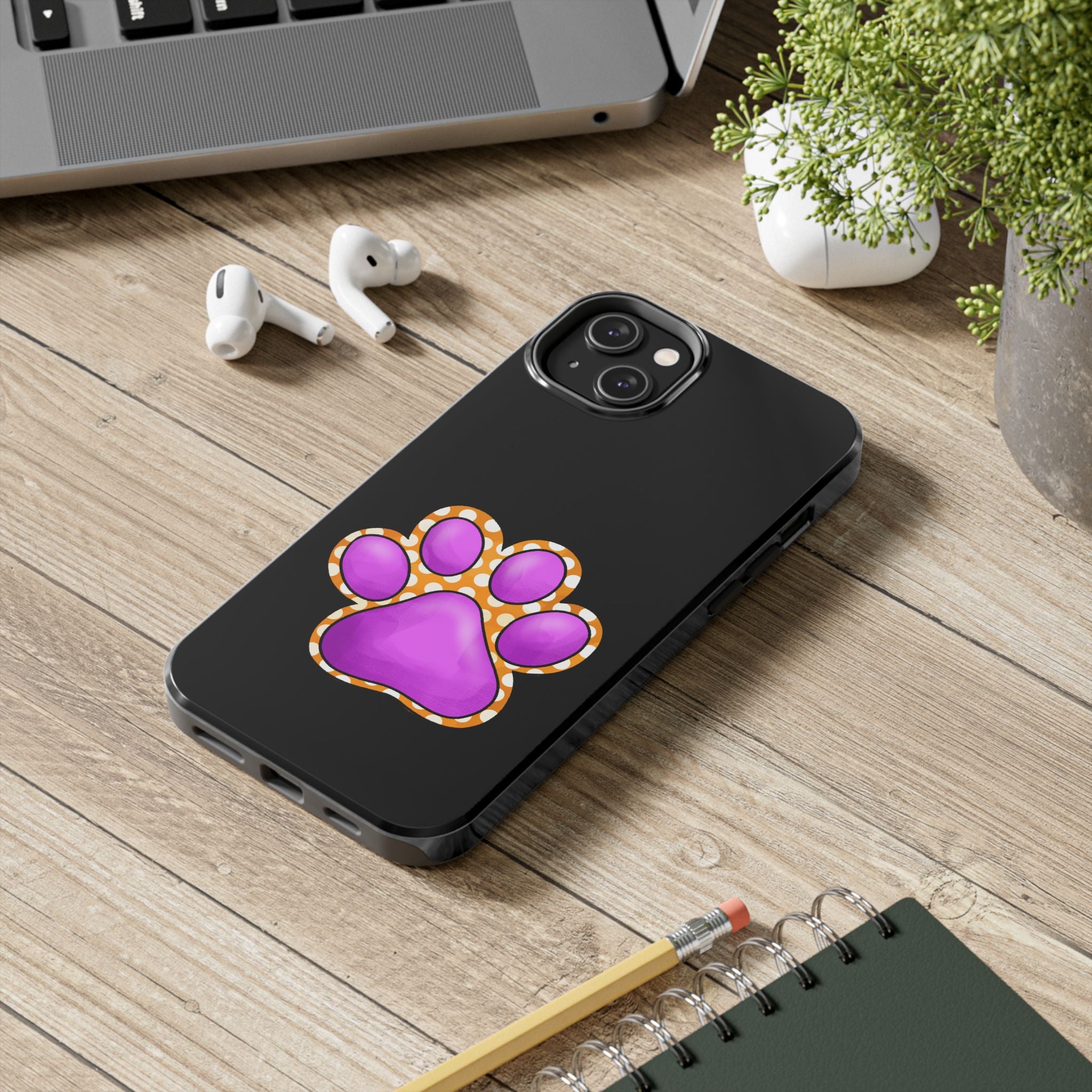 Purple Paw Print Phone Case | Cute Pet Paw iPhone Cover