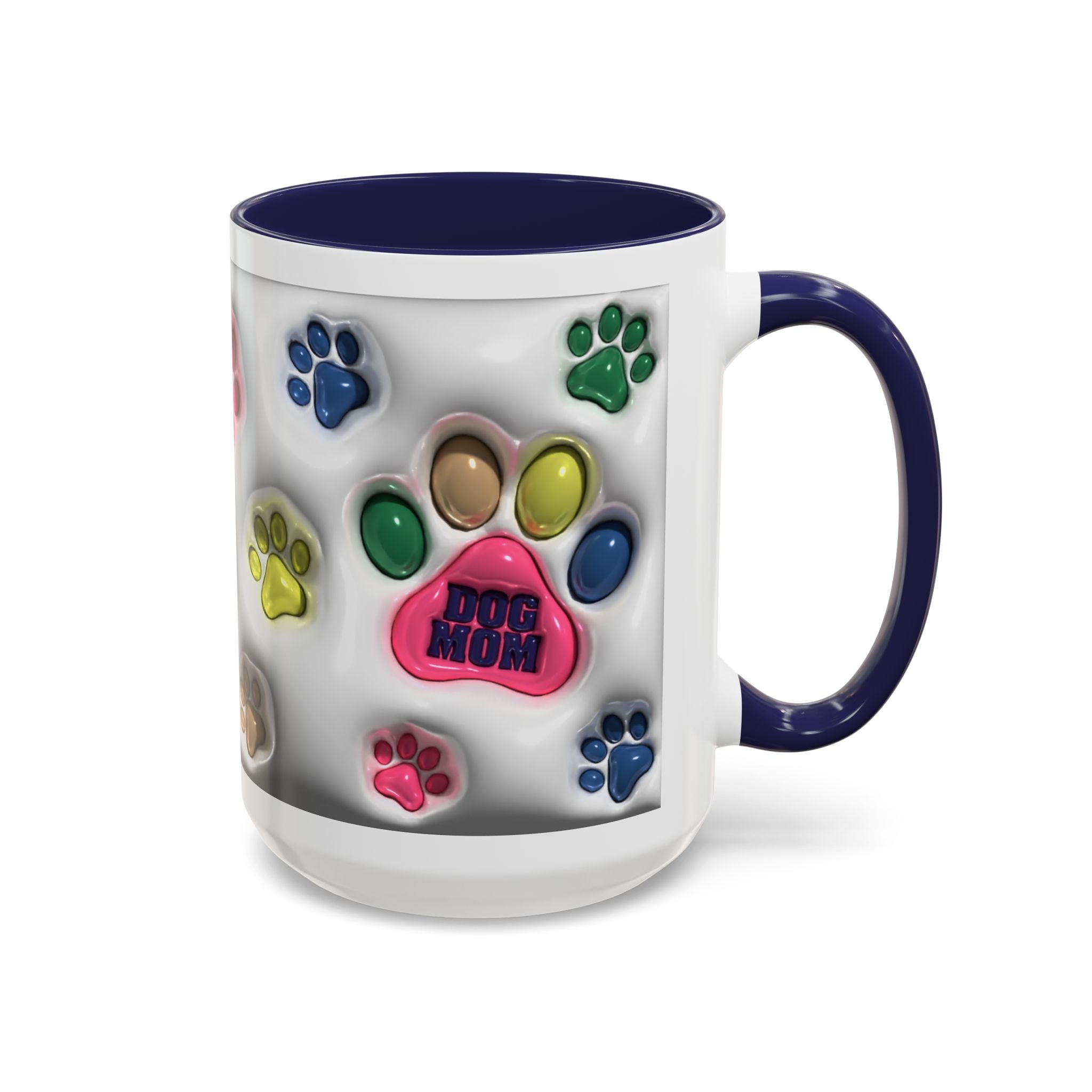 Colorful Paw Print Dog Mom Mug | Accent Coffee Mug