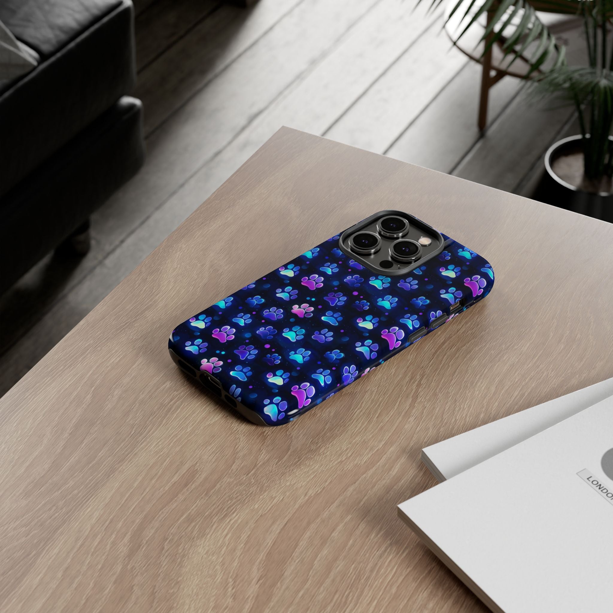 Neon Paw Print Phone Case | Tough Case