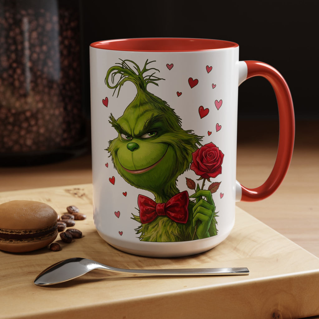 Grinch Holding Rose Mug | Accent Coffee Mug