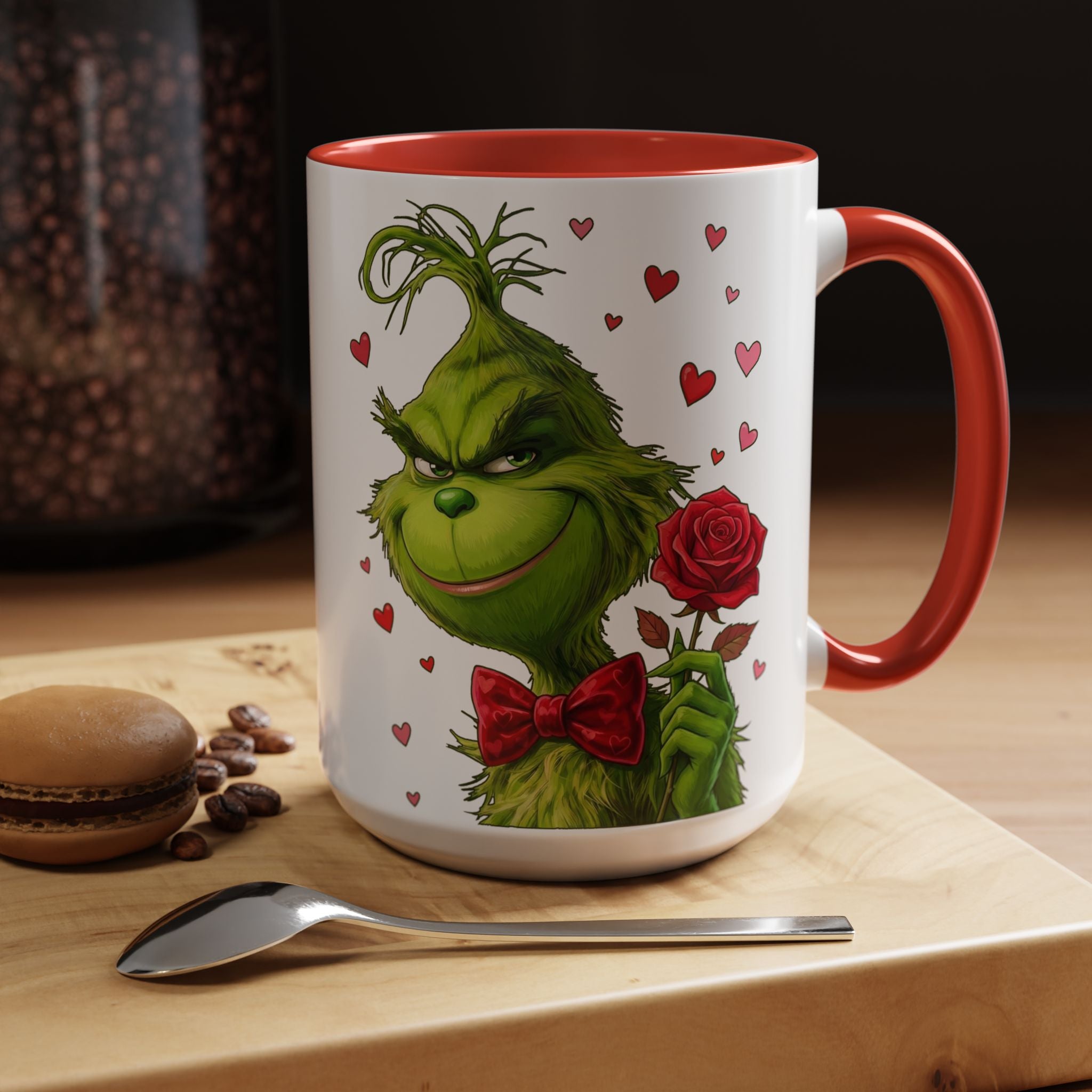 Grinch Holding Rose Mug | Accent Coffee Mug