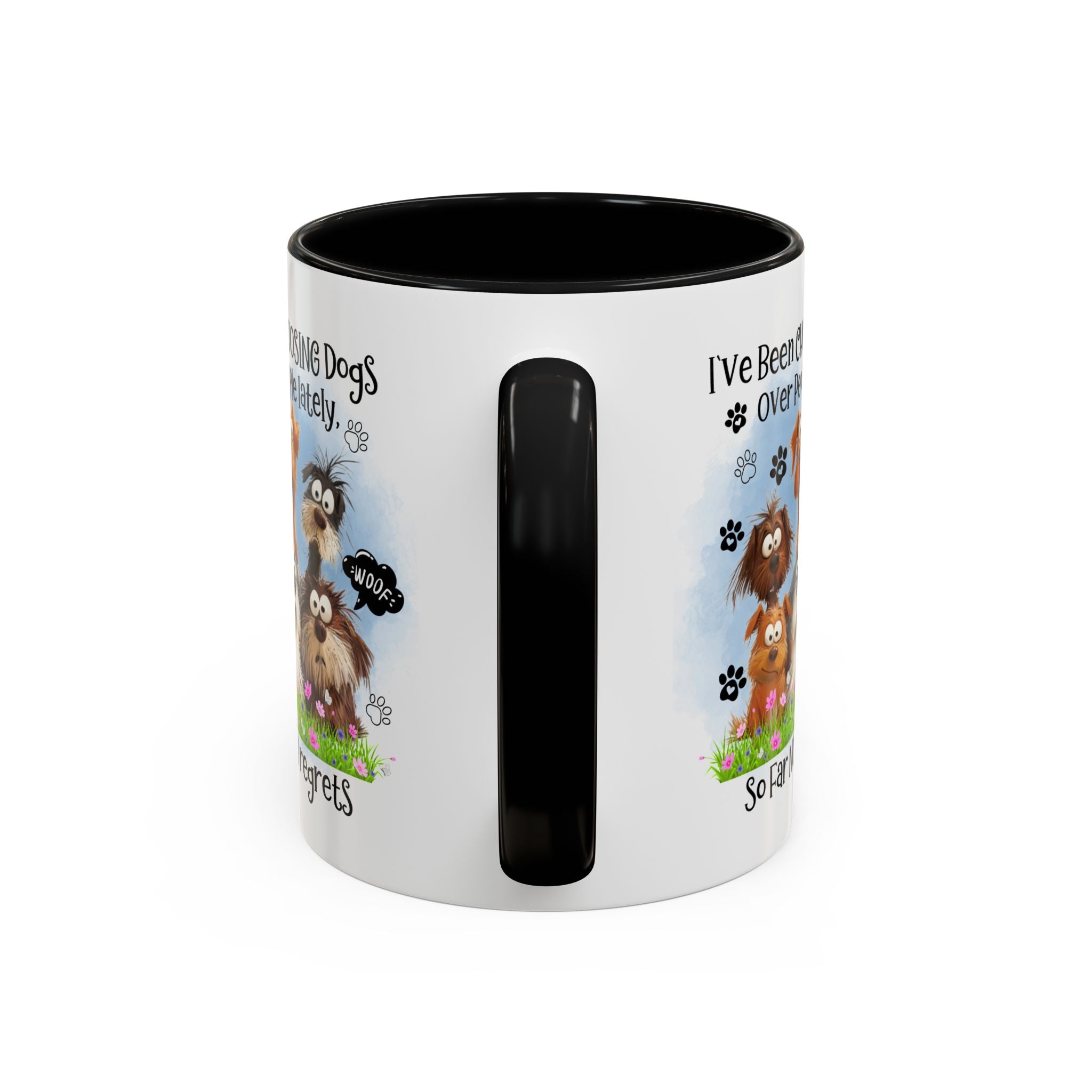 Choosing Dogs Over People Mug | Funny Cute Cartoon Dogs, 11oz 15oz Accent Coffee Mug