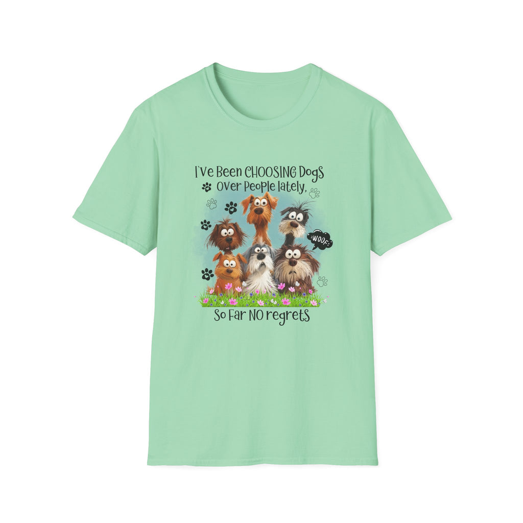 Choosing Dogs Over People T-Shirt | Cute Cartoon Dogs, Paw Print Design