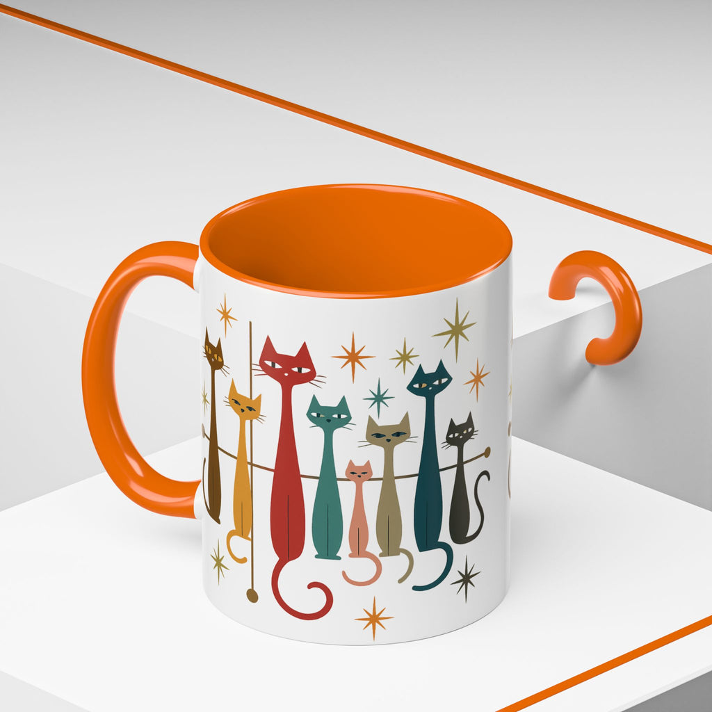 Retro Mid-Century Cats 1950s 1960s Accent Coffee Mug | 11oz 15oz