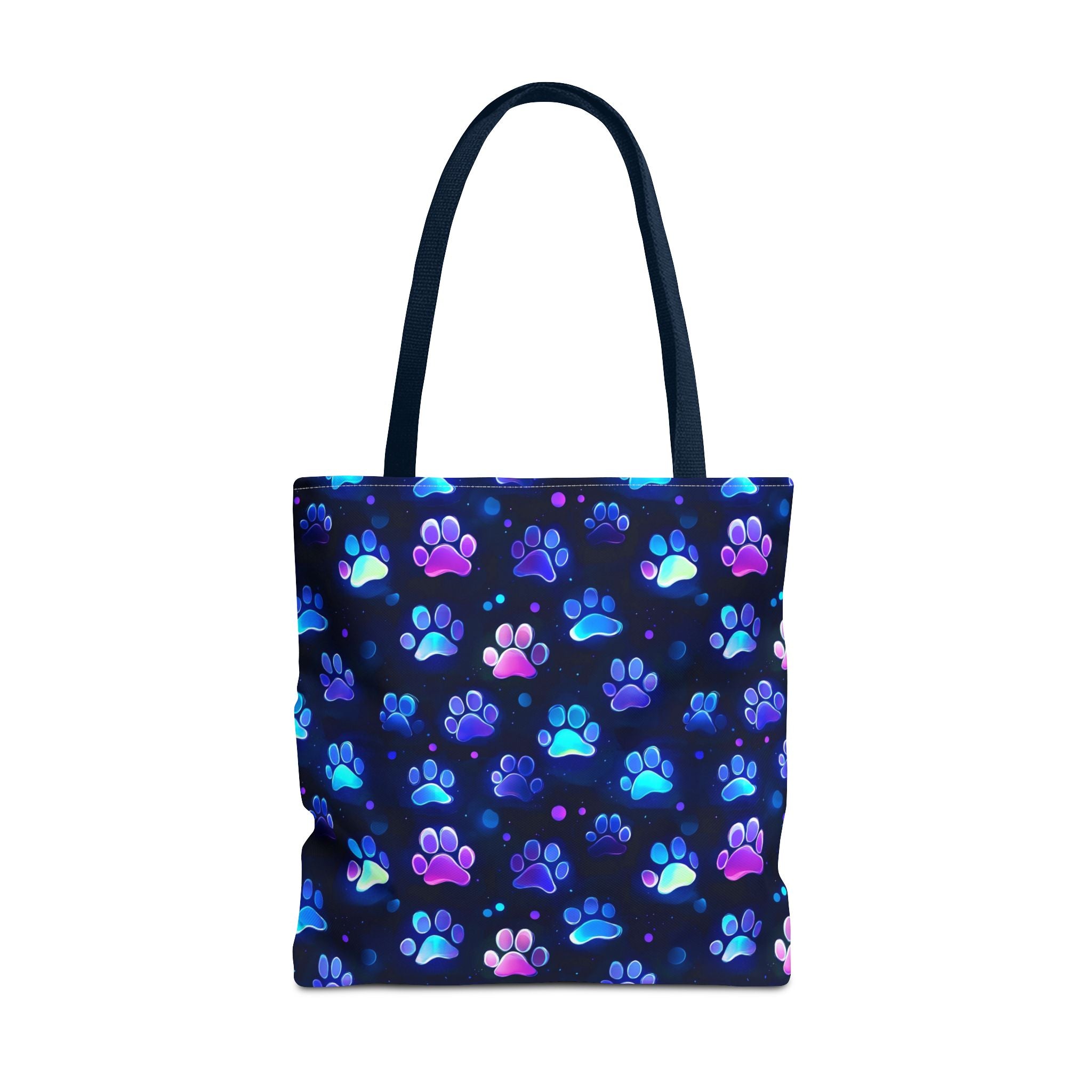 Neon Paw Print Tote | Colorful Cat Dog Paw Pattern All Over Print