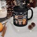 Crazy Cat Lady Mug | Black Cat Paw Print Coffee Cup