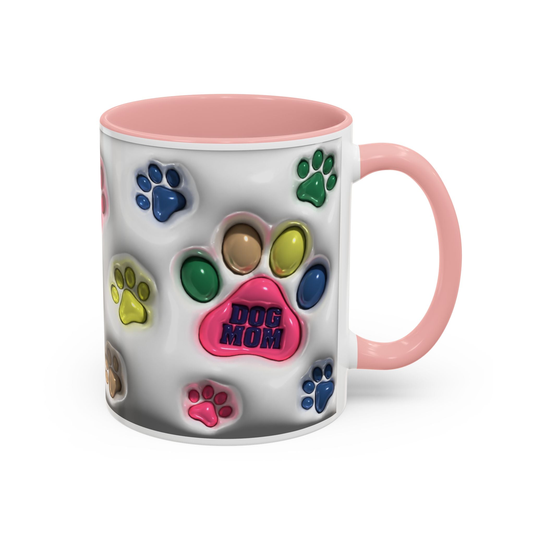 Colorful Paw Print Dog Mom Mug | Accent Coffee Mug