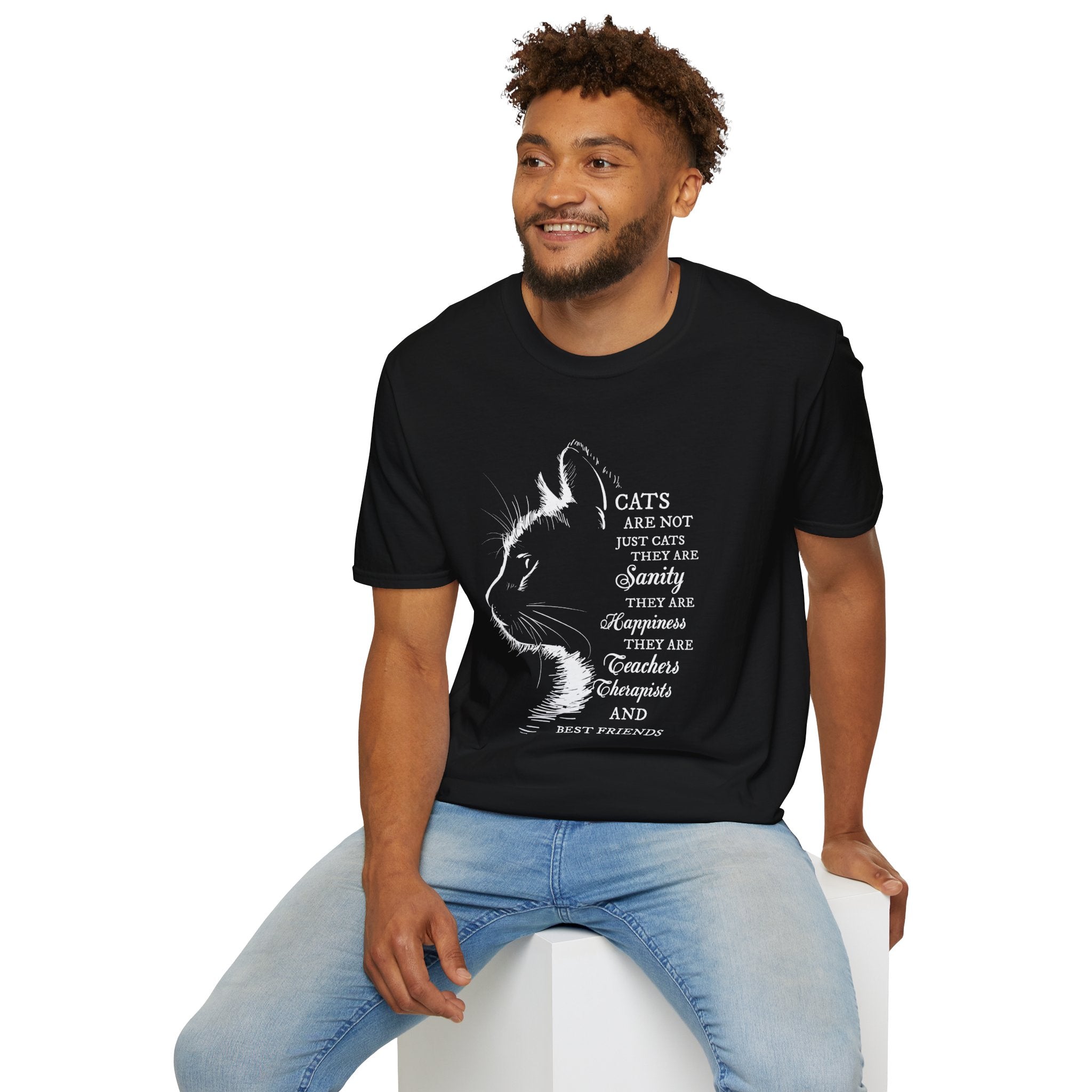 Cat Silhouette Quote T-Shirt | Cat Lovers Tee, Feline Friendship Design