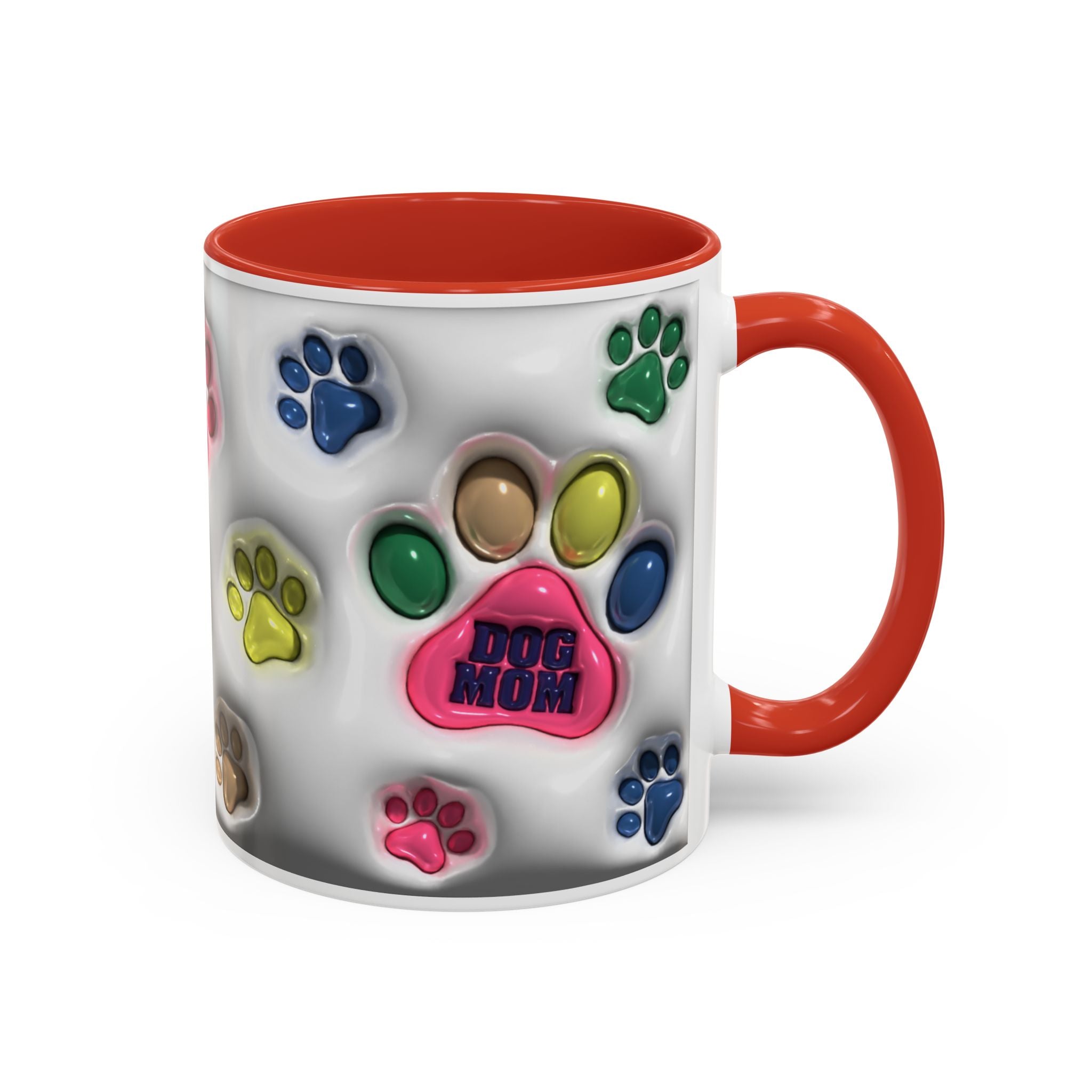 Colorful Paw Print Dog Mom Mug | Accent Coffee Mug