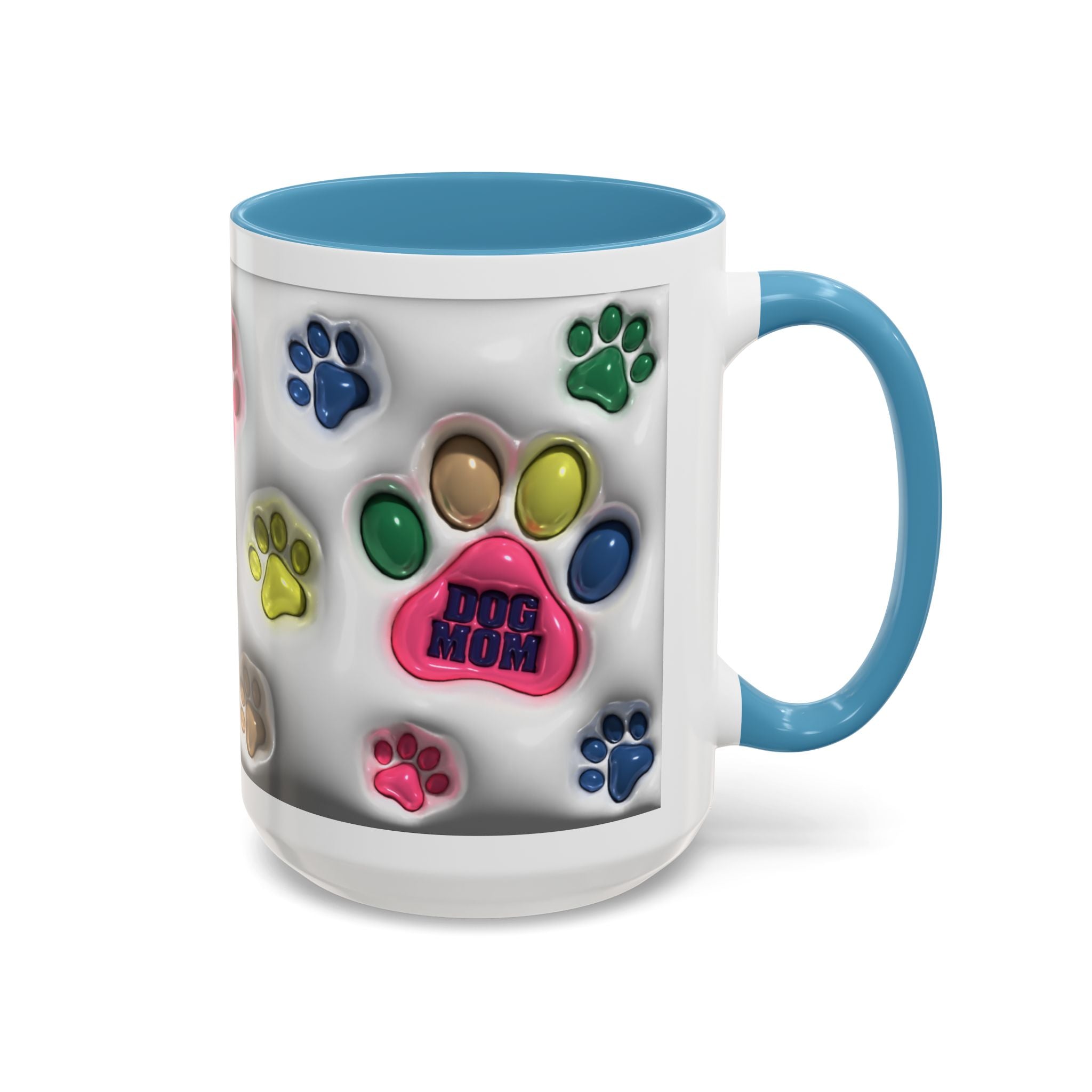 Colorful Paw Print Dog Mom Mug | Accent Coffee Mug