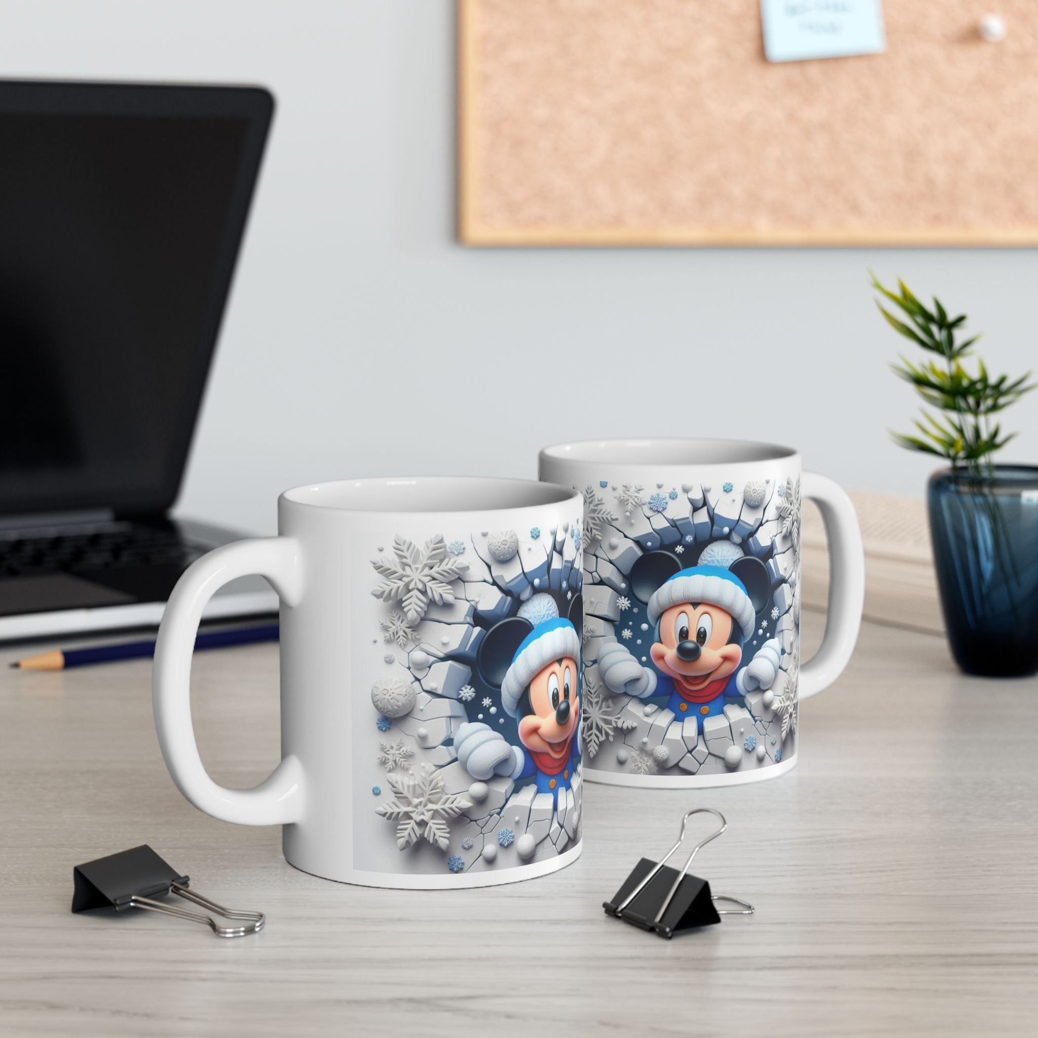 Snowflake Mouse Holiday Mug | Winter Mickee-Inspired Ceramic Mug
