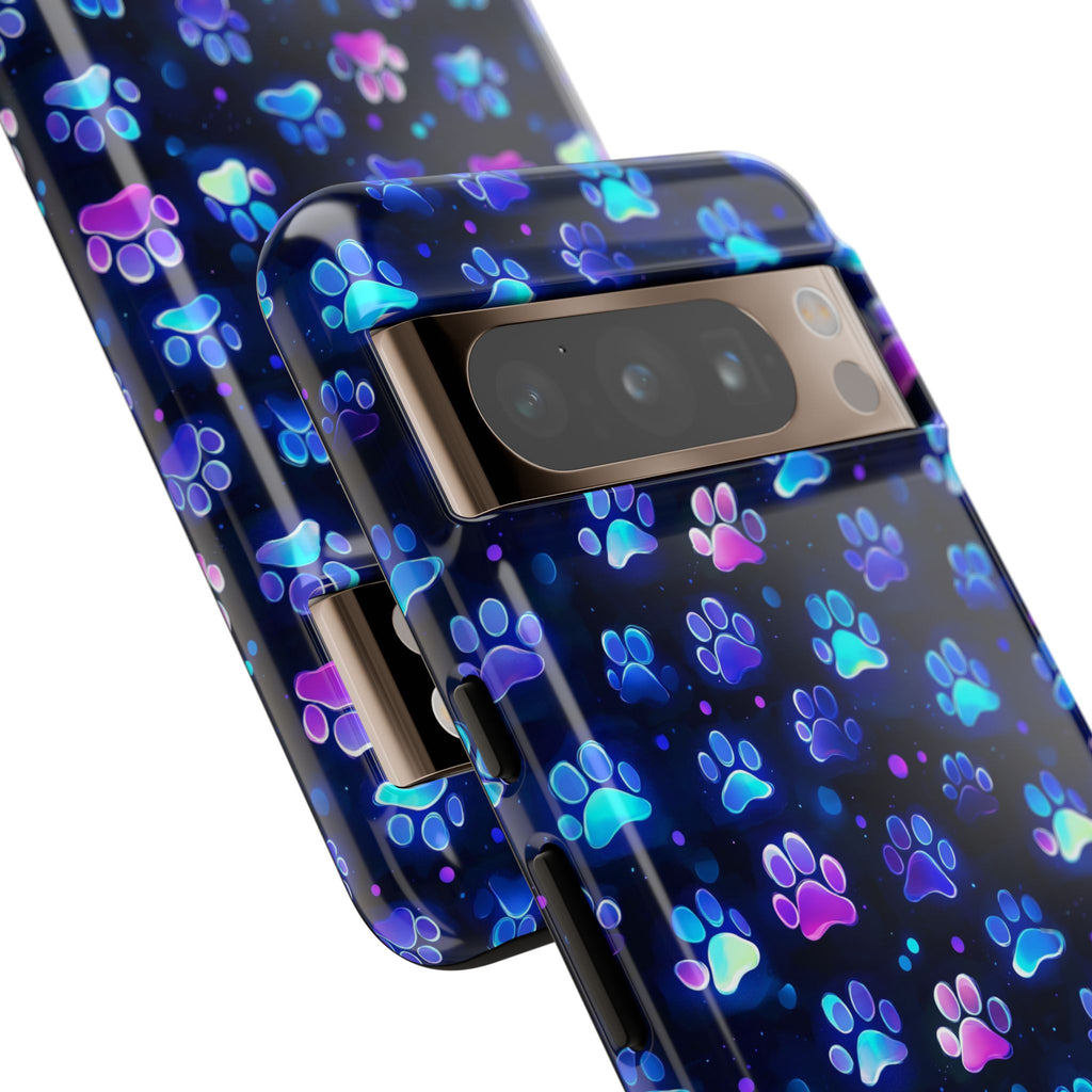 Neon Paw Print Phone Case | Tough Case