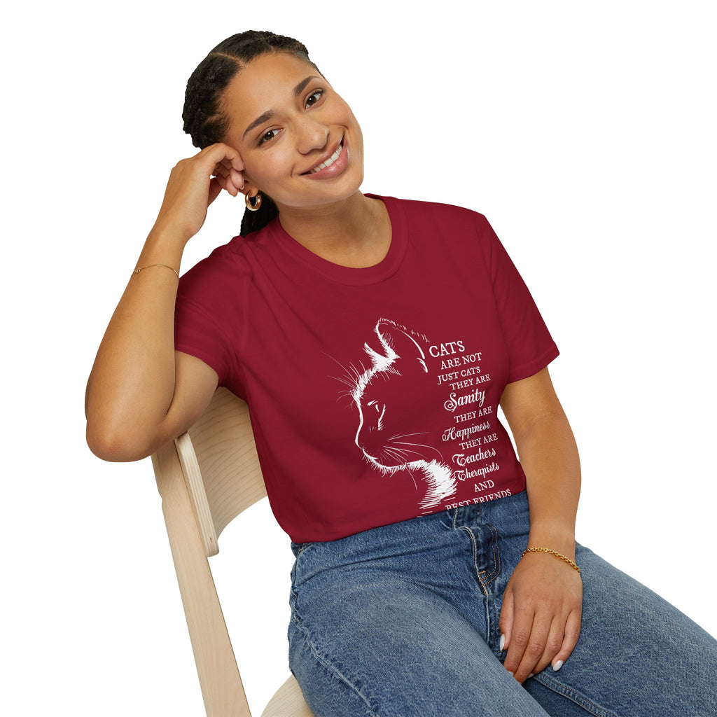 Cat Silhouette Quote T-Shirt | Cat Lovers Tee, Feline Friendship Design