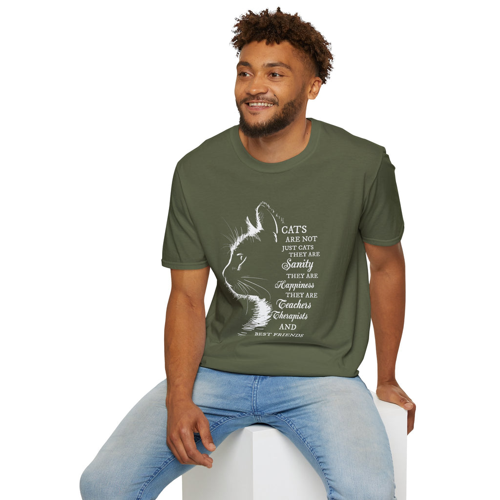 Cat Silhouette Quote T-Shirt | Cat Lovers Tee, Feline Friendship Design