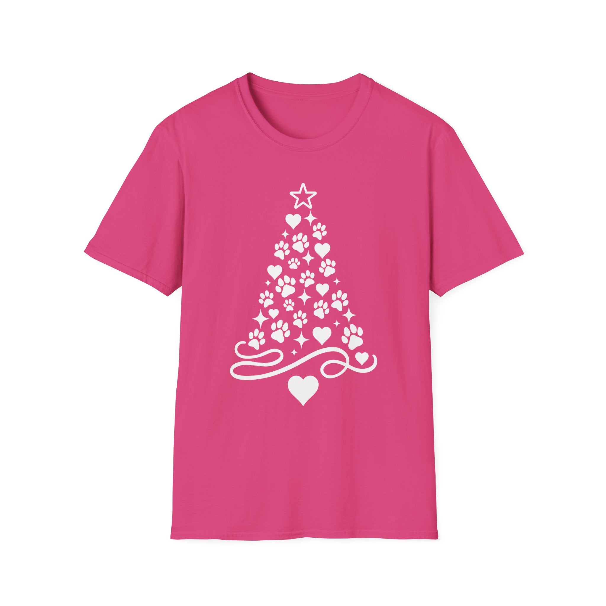 Paw Paw Print Christmas Tree T-Shirt | Dog Lover Holiday Tee