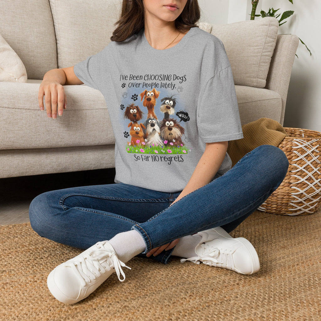 Choosing Dogs Over People T-Shirt | Cute Cartoon Dogs, Paw Print Design