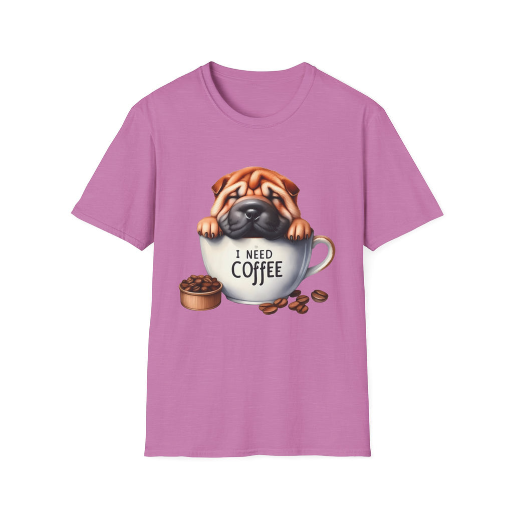 Pug in Coffee Cup T-Shirt | I Need Coffee Puppy Tee