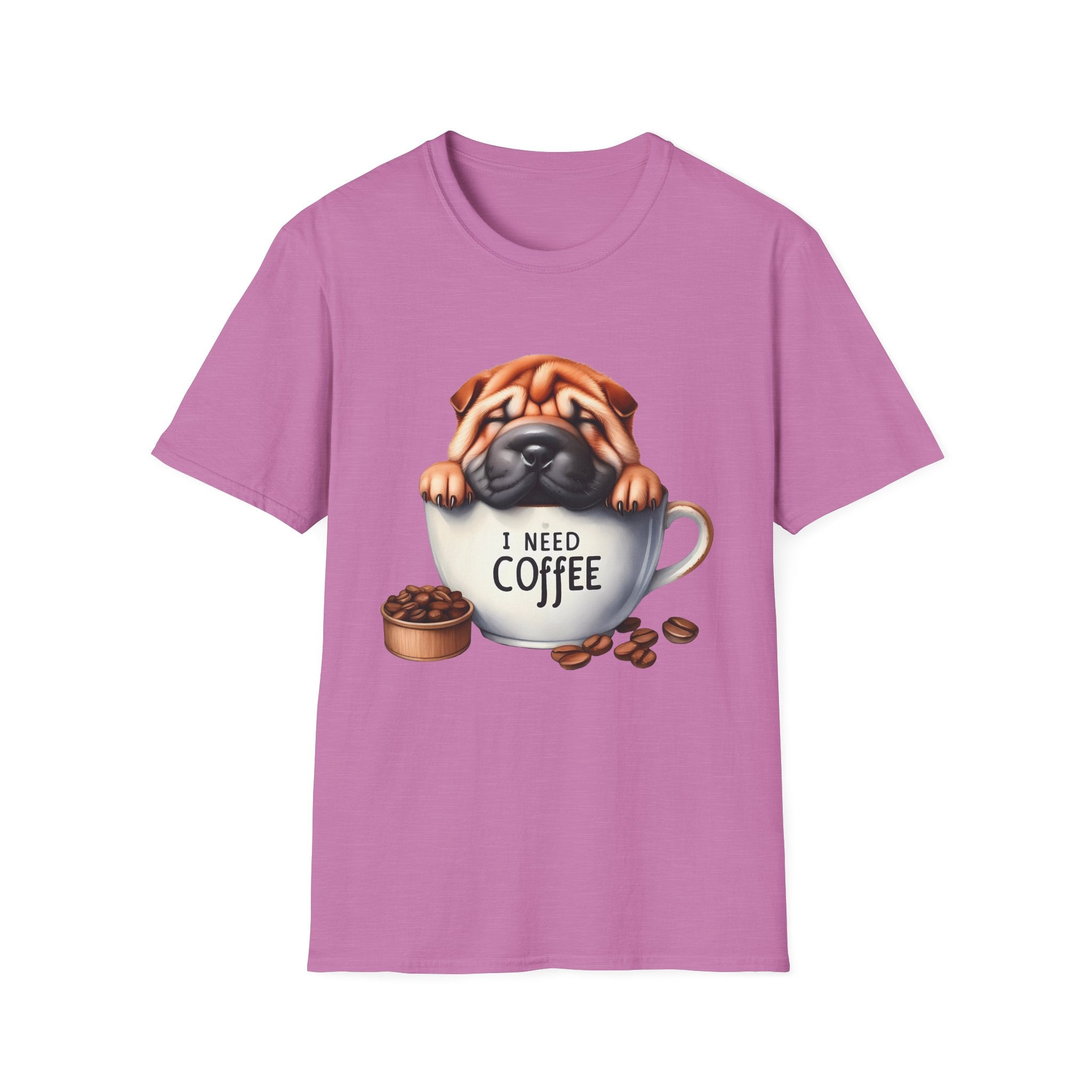 Pug in Coffee Cup T-Shirt | I Need Coffee Puppy Tee