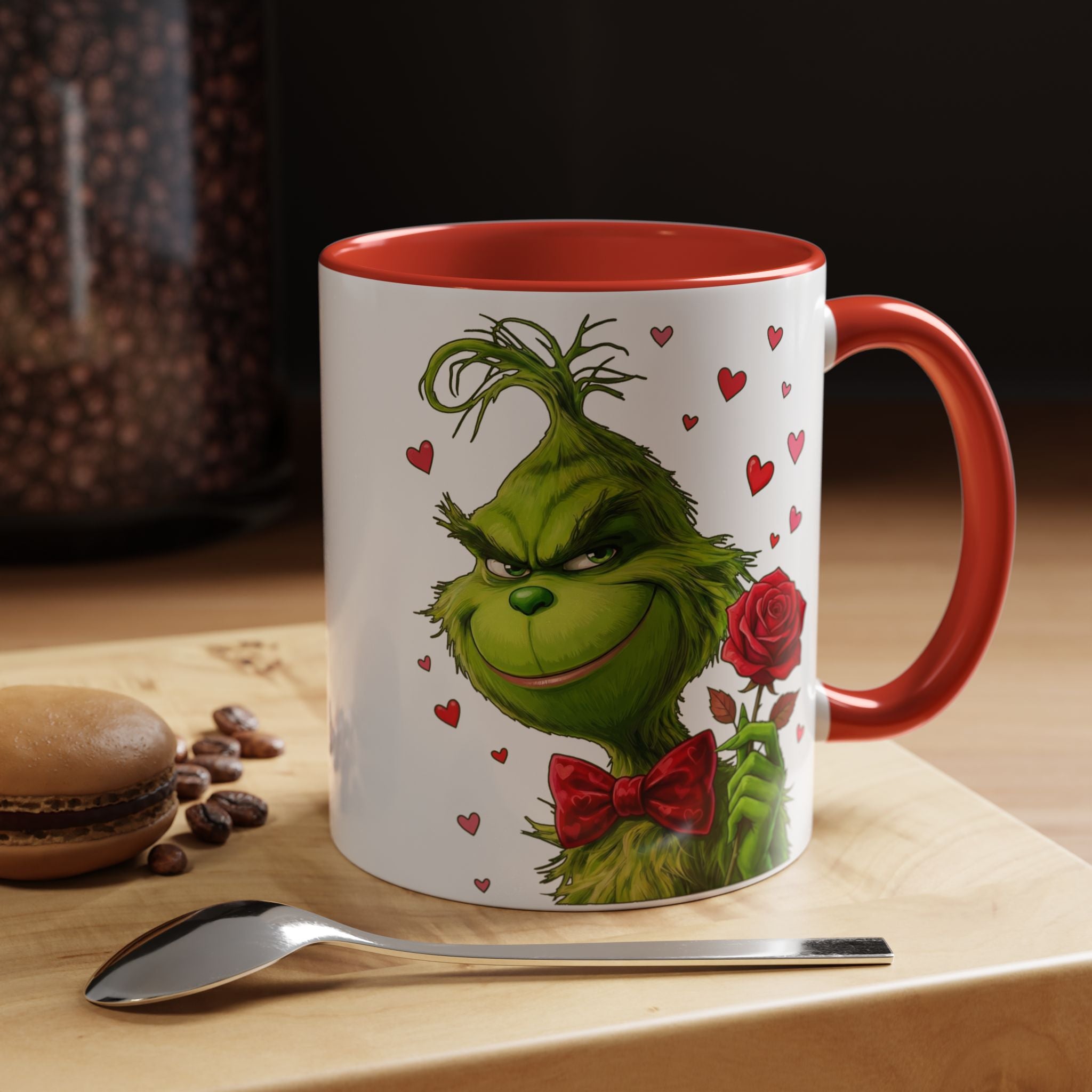 Grinch Holding Rose Mug | Accent Coffee Mug