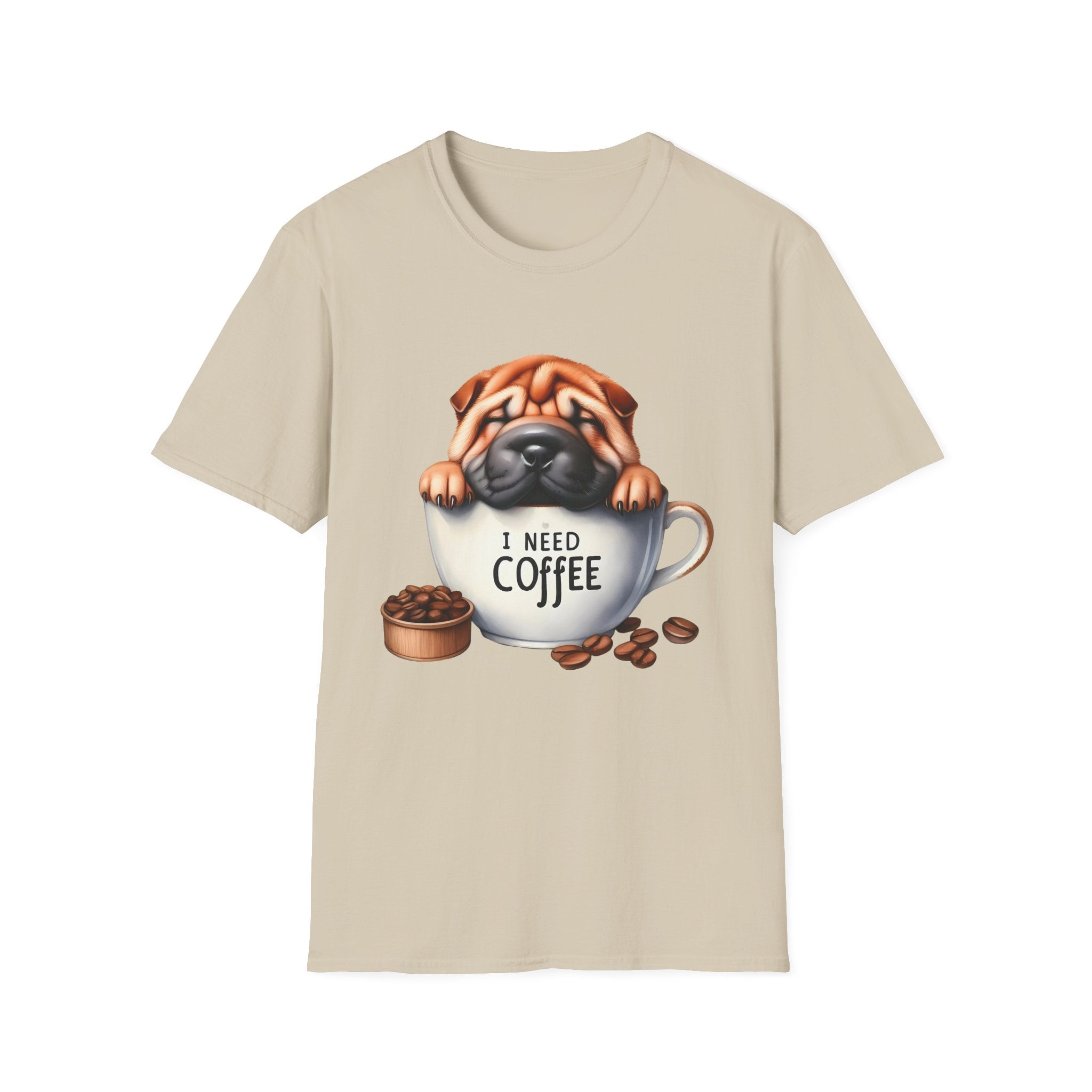 Pug in Coffee Cup T-Shirt | I Need Coffee Puppy Tee