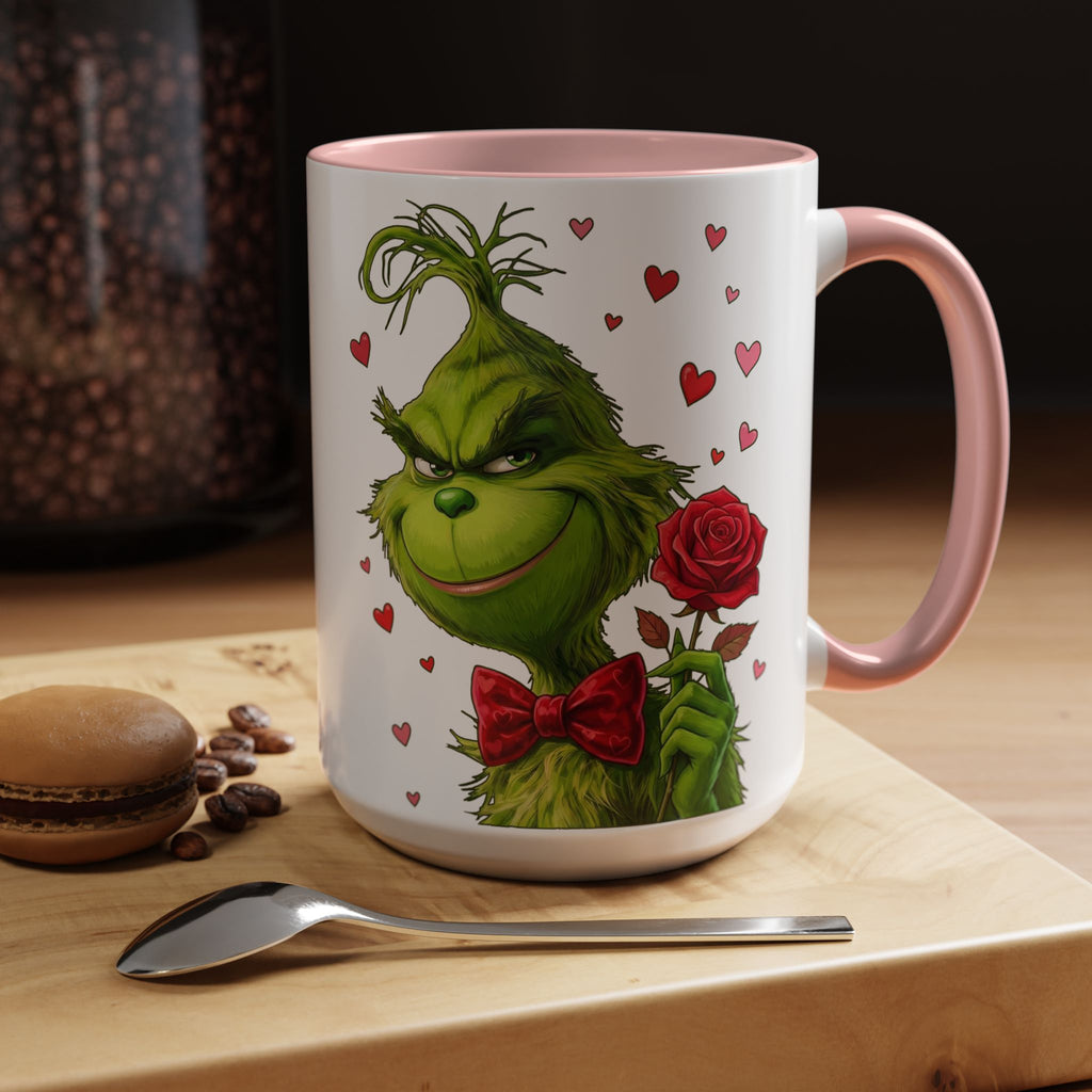 Grinch Holding Rose Mug | Accent Coffee Mug