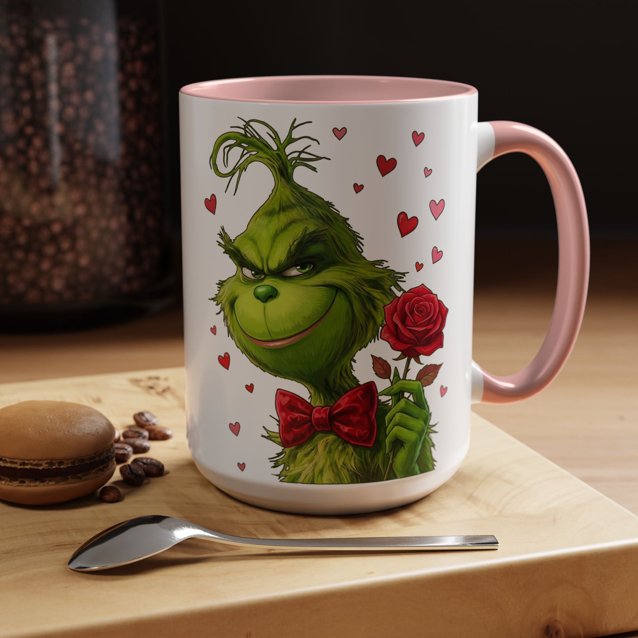 Grinch Holding Rose Mug | Accent Coffee Mug