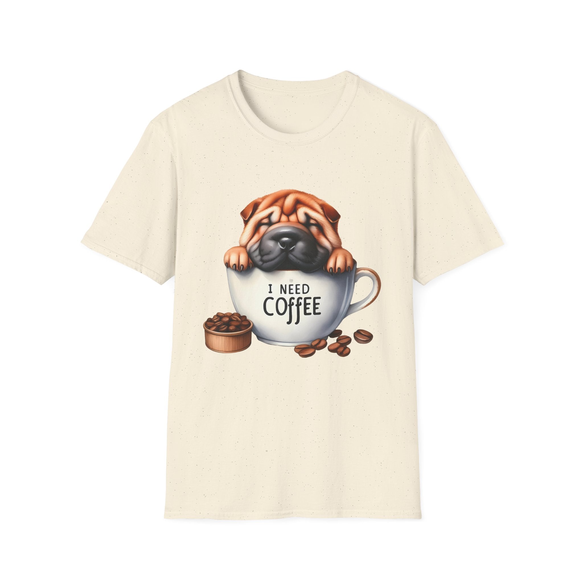 Pug in Coffee Cup T-Shirt | I Need Coffee Puppy Tee