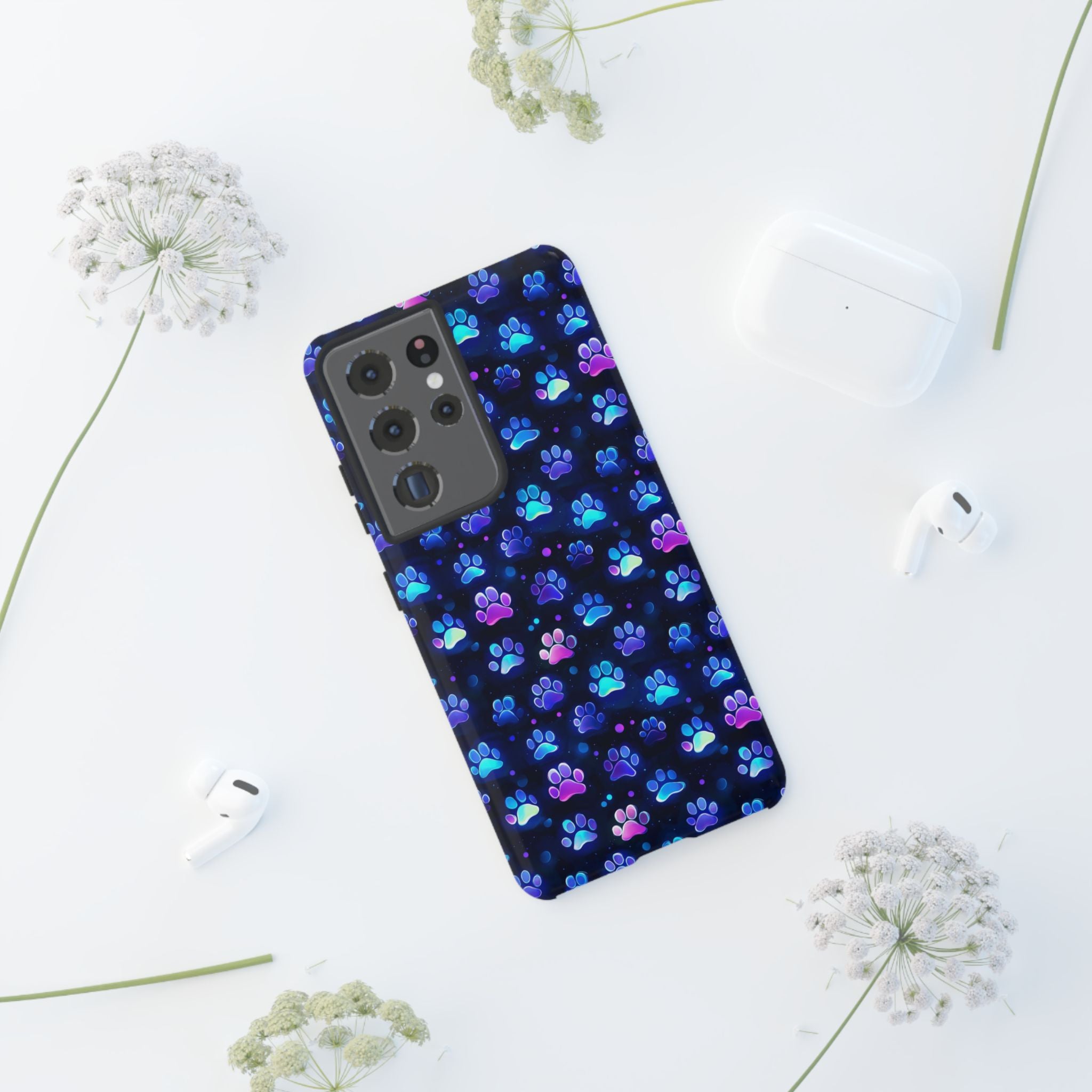Neon Paw Print Phone Case | Tough Case