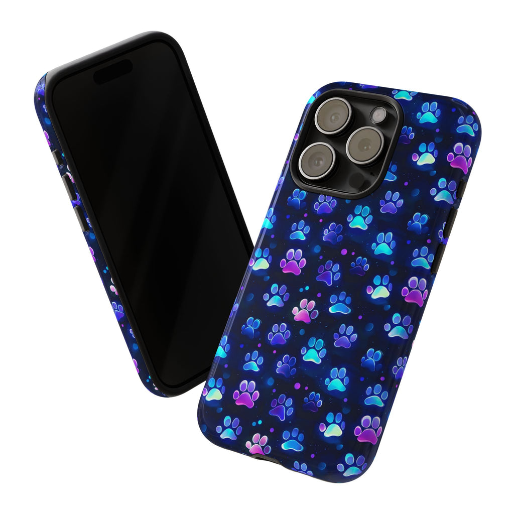 Neon Paw Print Phone Case | Tough Case