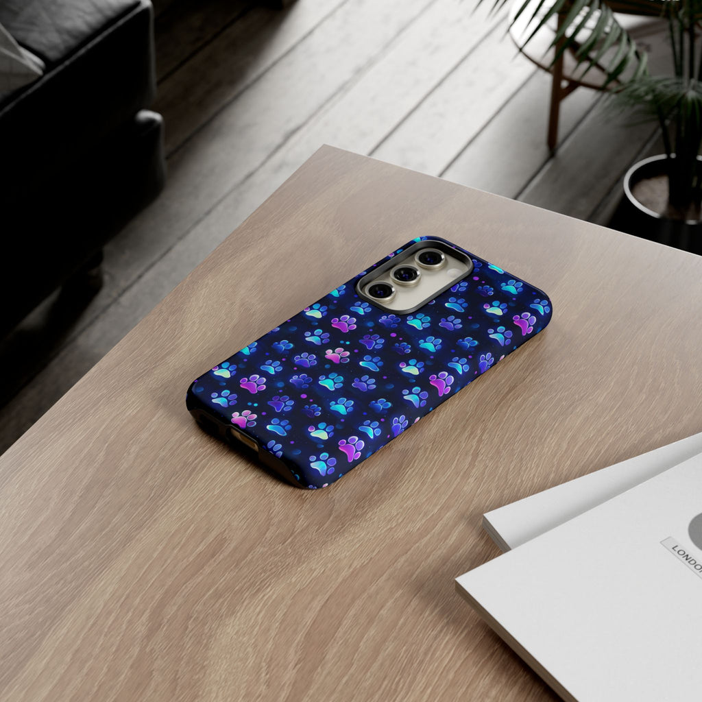 Neon Paw Print Phone Case | Tough Case
