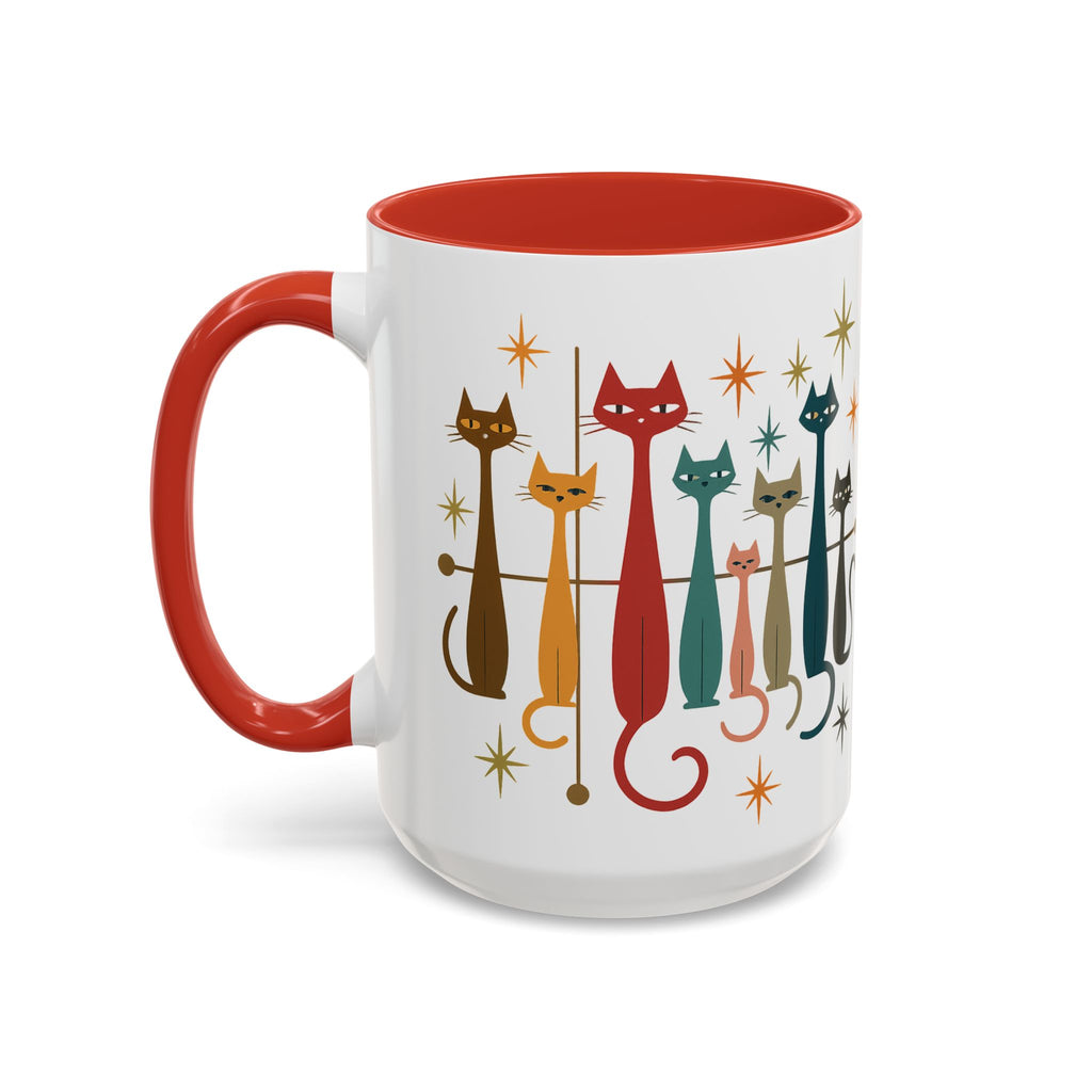 Retro Mid-Century Cats 1950s 1960s Accent Coffee Mug | 11oz 15oz