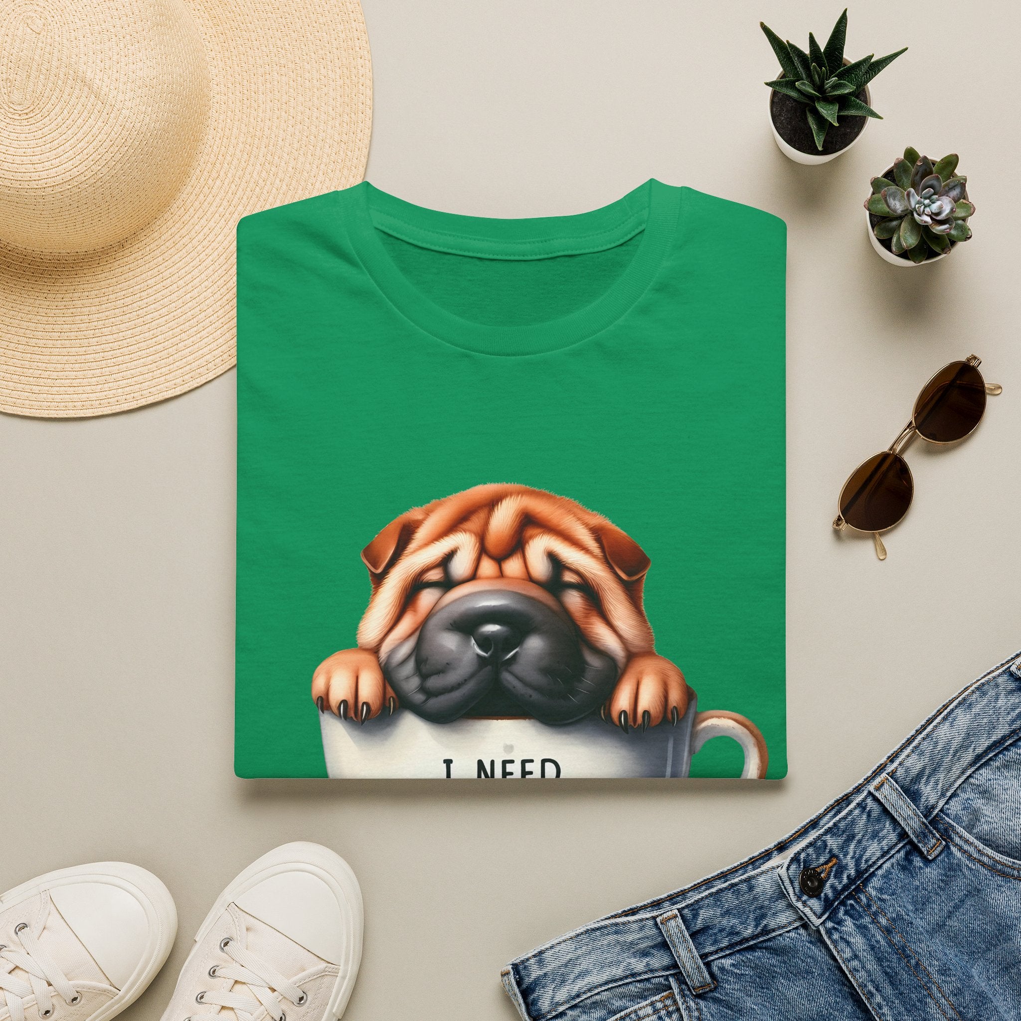 Pug in Coffee Cup T-Shirt | I Need Coffee Puppy Tee