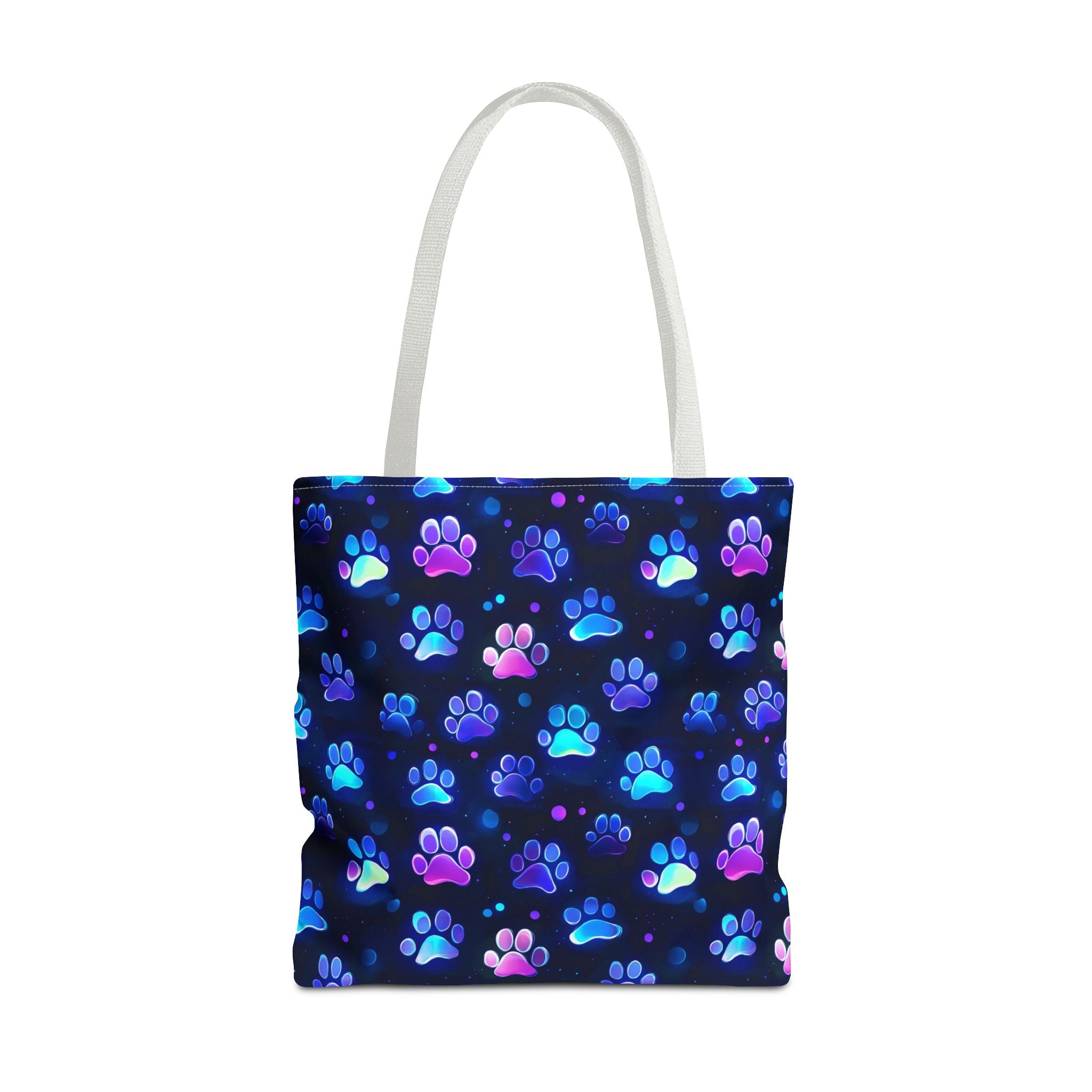 Neon Paw Print Tote | Colorful Cat Dog Paw Pattern All Over Print
