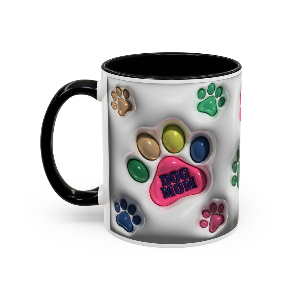 Colorful Paw Print Dog Mom Mug | Accent Coffee Mug