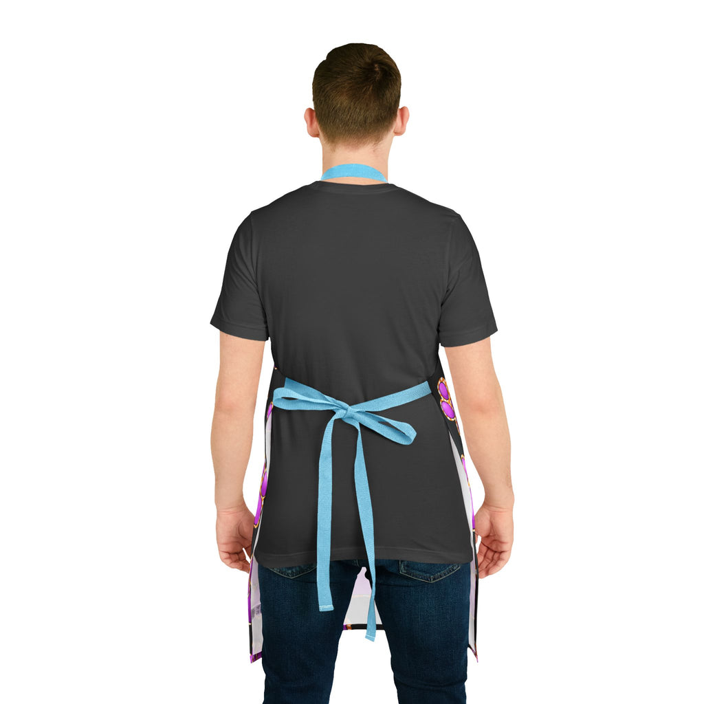 Purple Paw Print Apron | Pet Lover Kitchen Apron, Colorful Paw Pattern