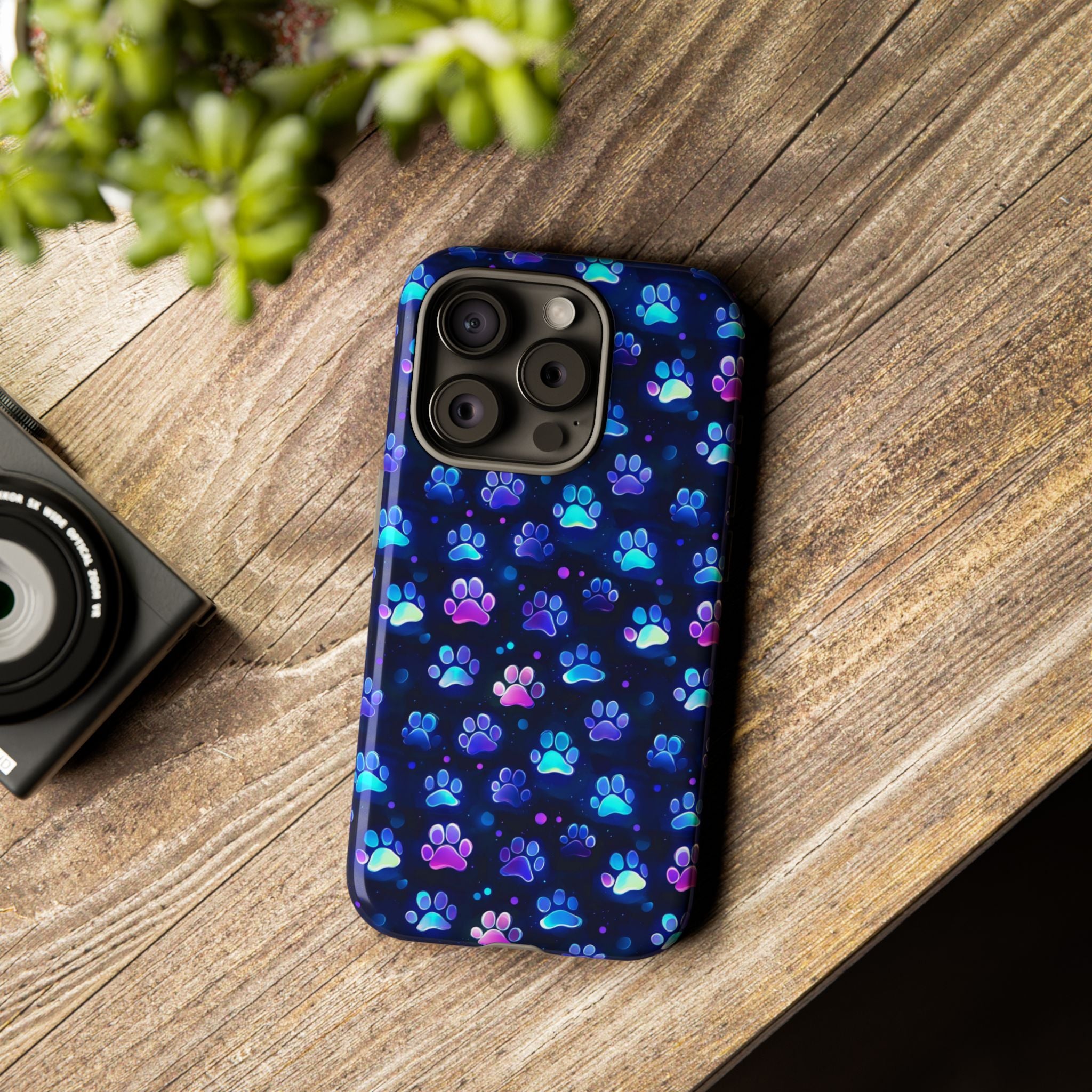 Neon Paw Print Phone Case | Tough Case
