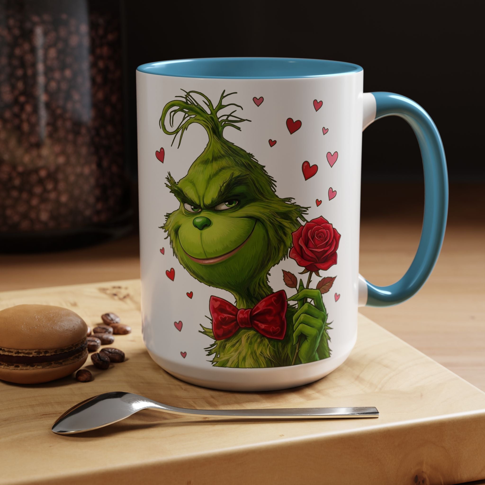 Grinch Holding Rose Mug | Accent Coffee Mug