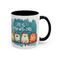 Life Is Better With Cats Coffee Mug | Accent Two-Tone Mug