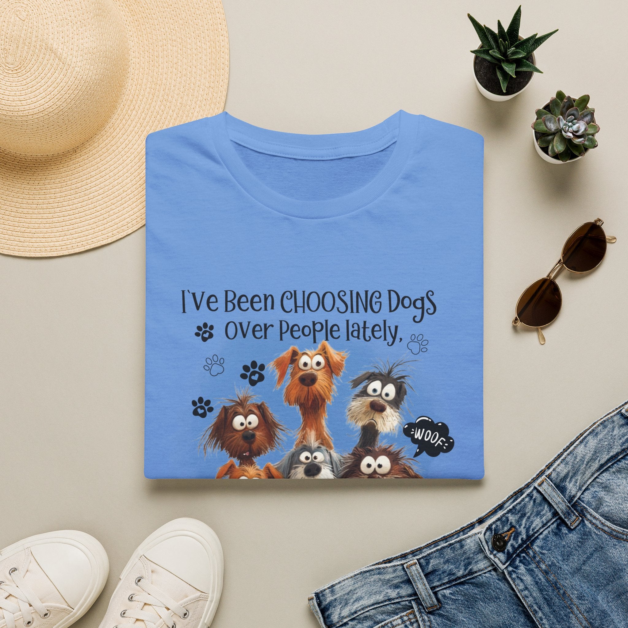 Choosing Dogs Over People T-Shirt | Cute Cartoon Dogs, Paw Print Design