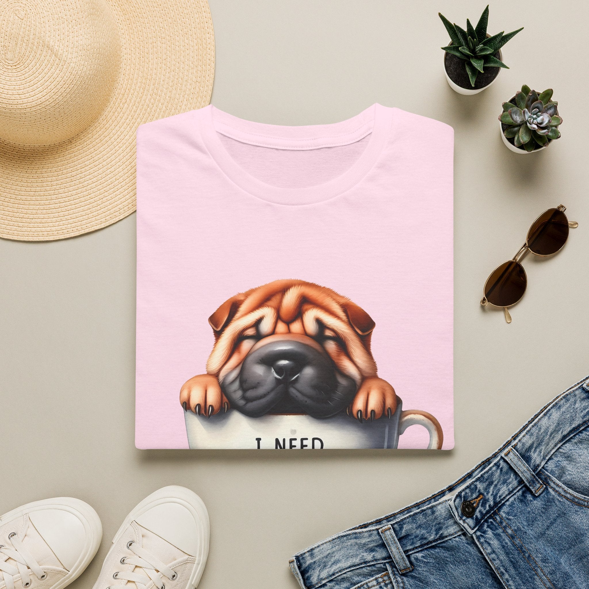 Pug in Coffee Cup T-Shirt | I Need Coffee Puppy Tee