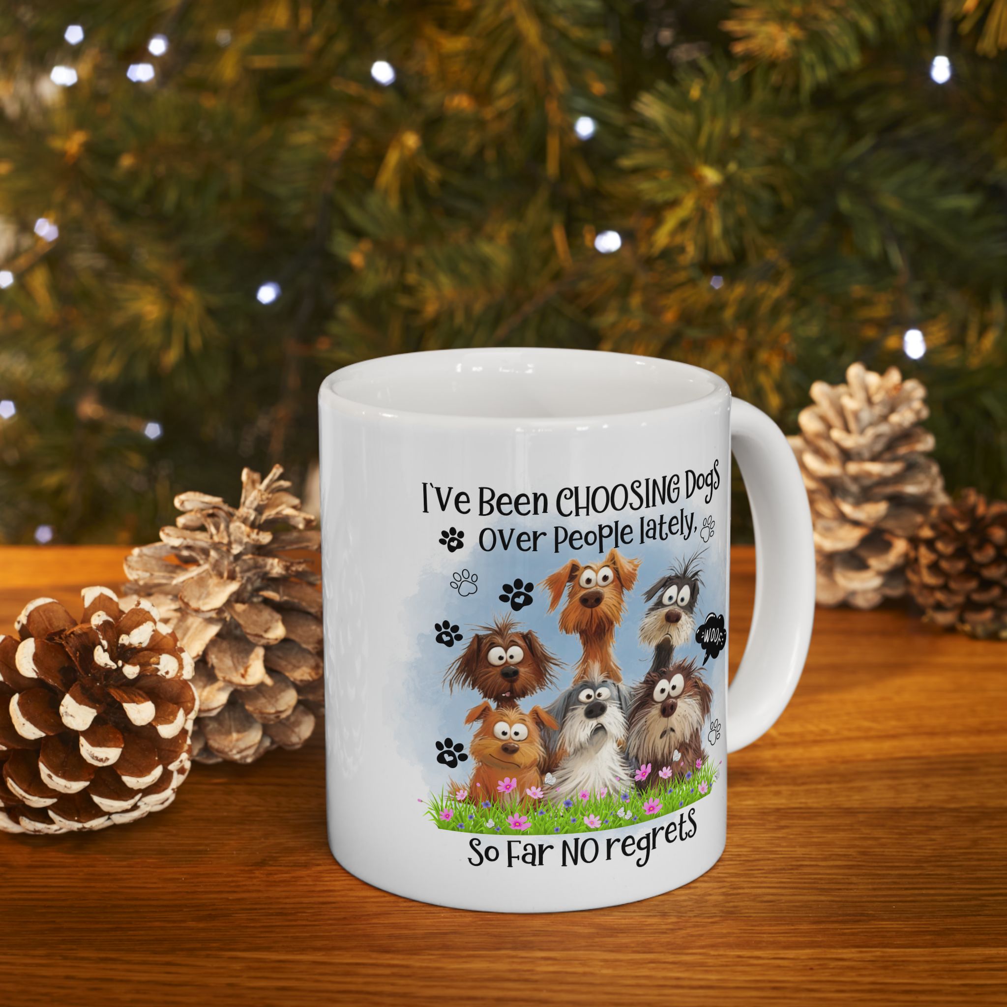 I've Been Owned by Dogs Mug | Cute Paw Print Dog Stack Ceramic Mug