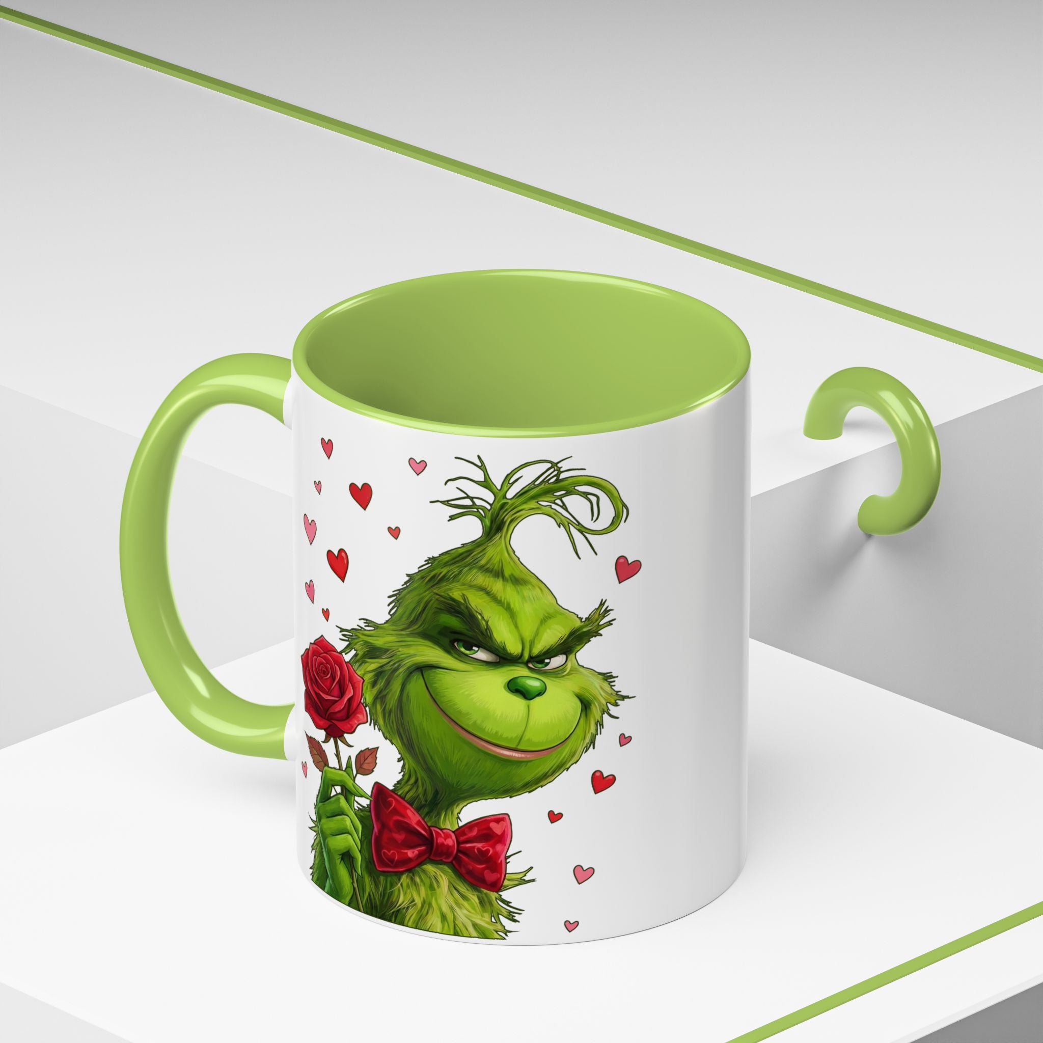 Grinch Holding Rose Mug | Accent Coffee Mug